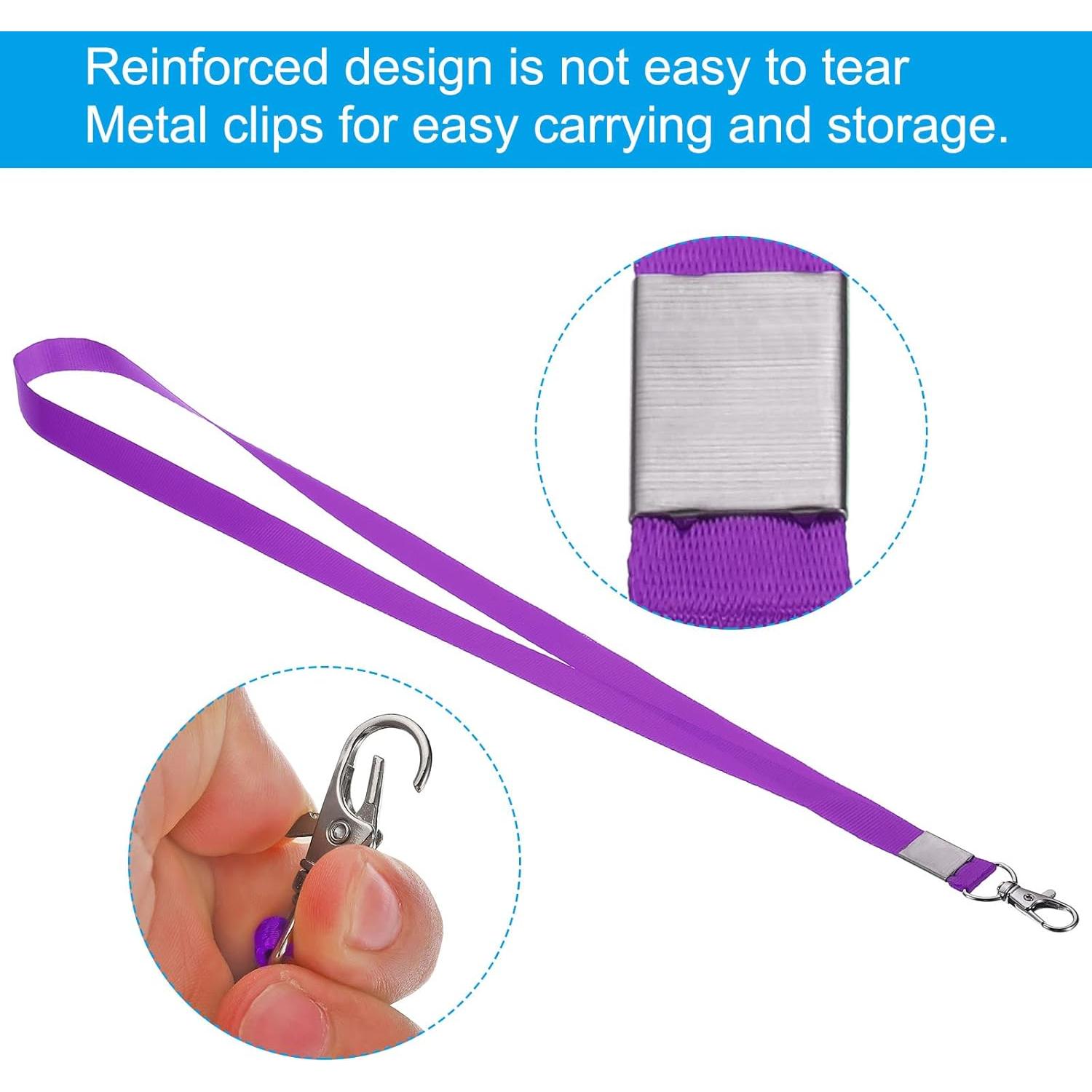 Cintas de Cuello PATIKIL 43 cm Paquete de 5 Púrpura Clip Giratorio