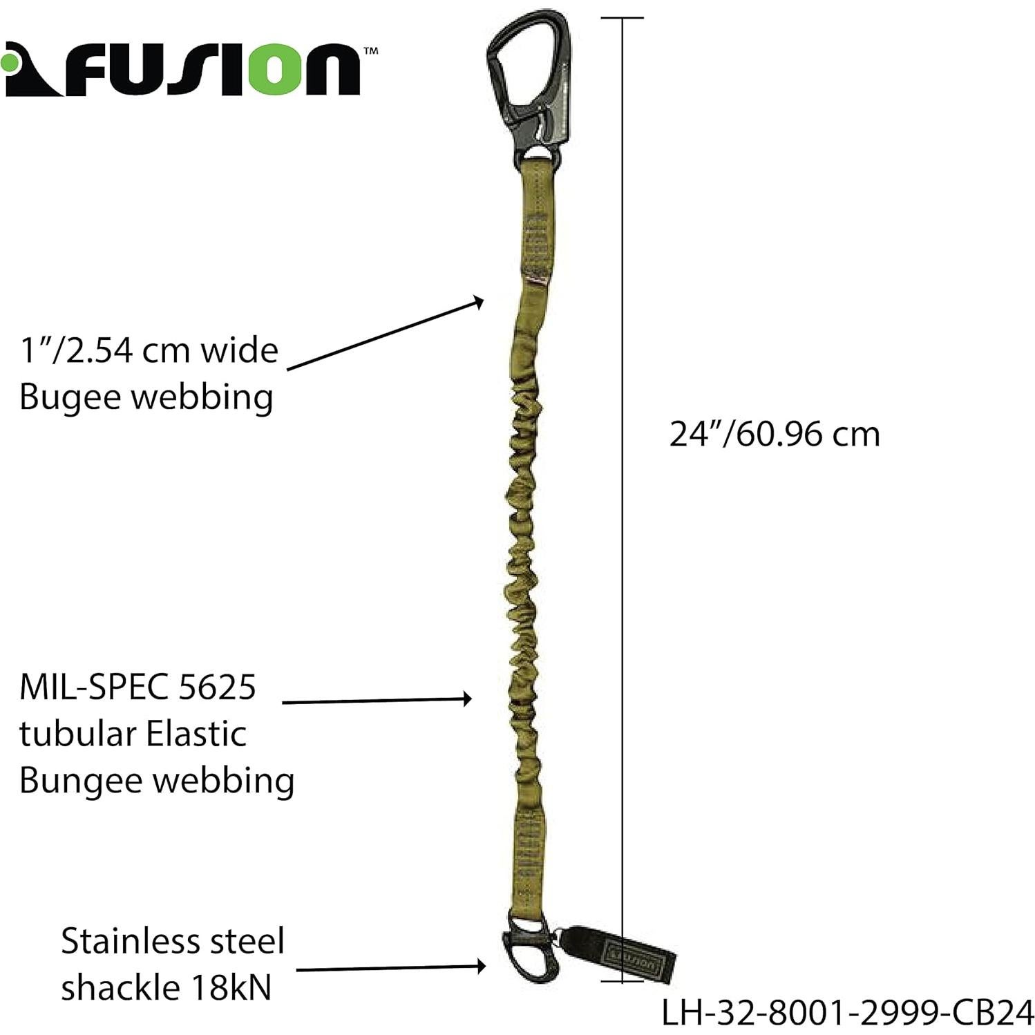 Línea de Retención Helo Fusion Climb 61 cm con Gancho y Grillete