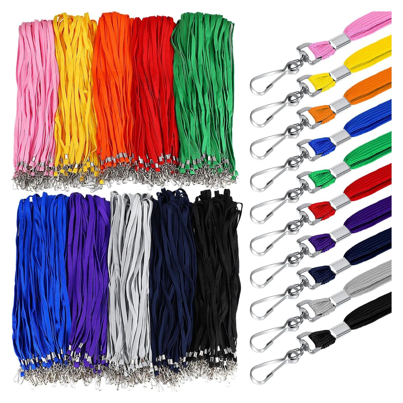 Paquete de 1000 Lanyards Wesnoy con Clip Giratorio Multicolor