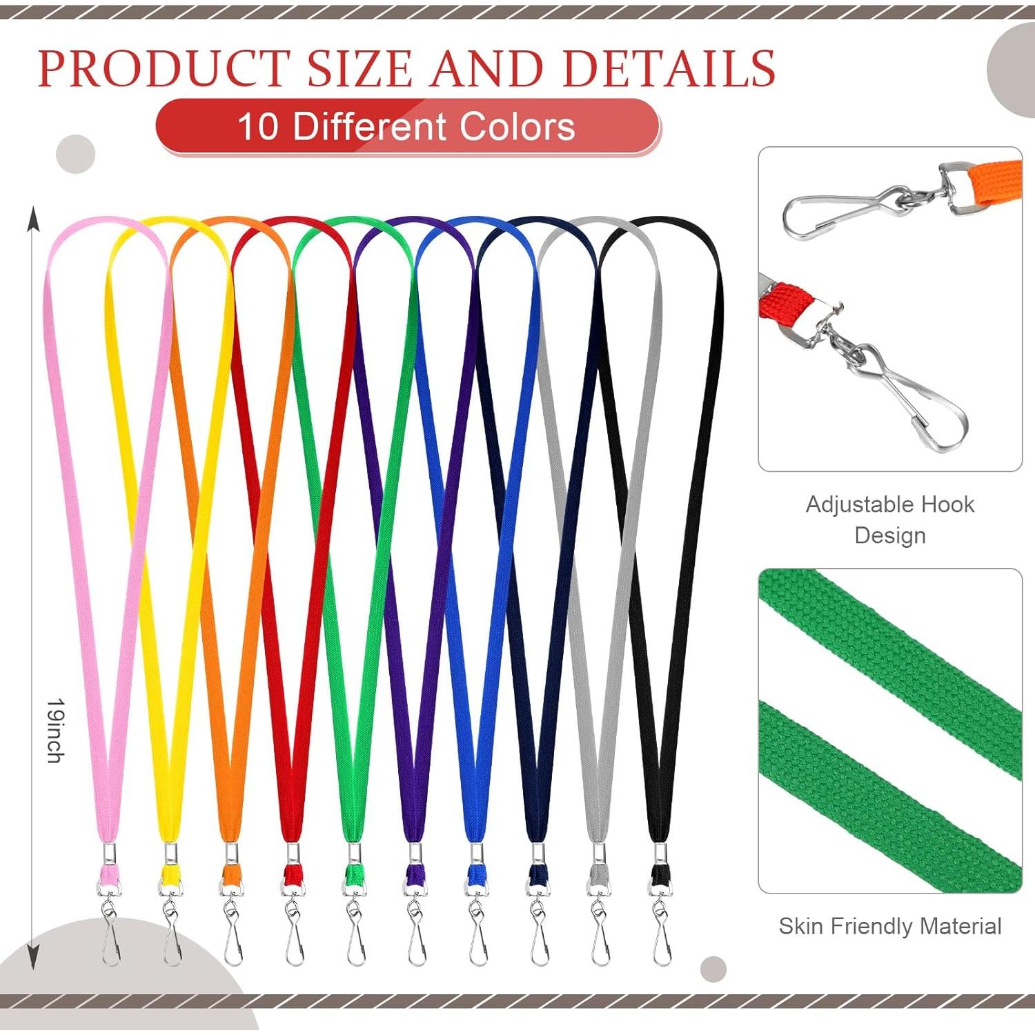 Paquete de 1000 Lanyards Wesnoy con Clip Giratorio Multicolor