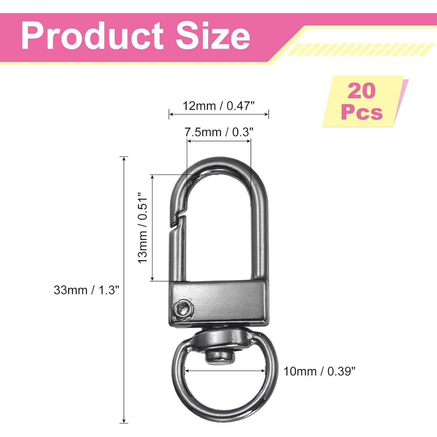 Ganchos de Garra de Langosta uxcell 20Pcs 33mm Metal Negro