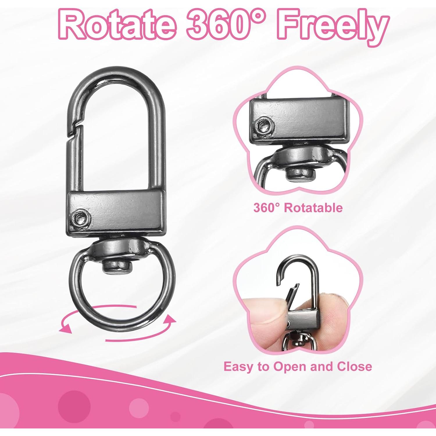 Ganchos de Garra de Langosta uxcell 20Pcs 33mm Metal Negro