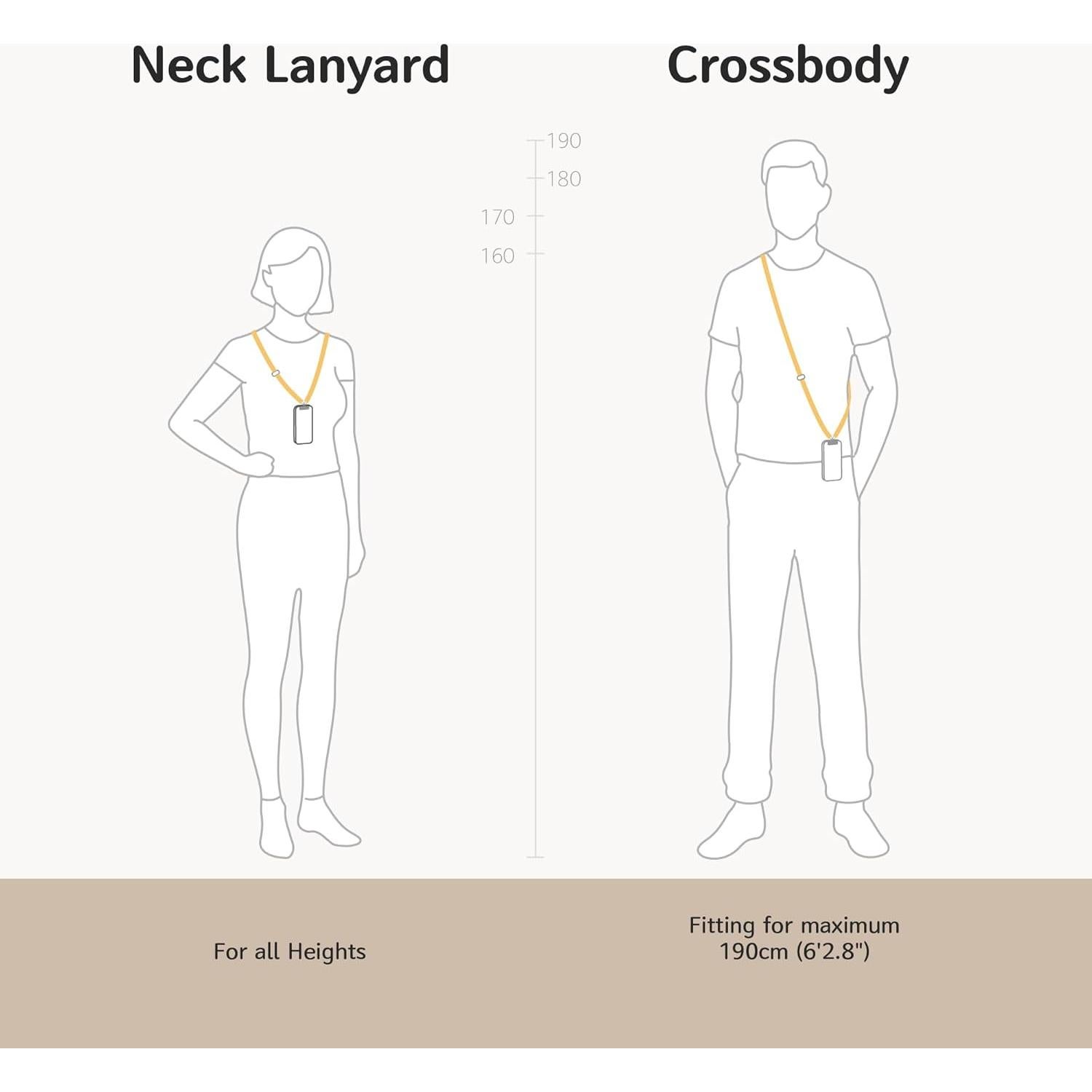 Cuerda para Teléfono Cruzada EKAX Ajustable Nylon Gris/Negro