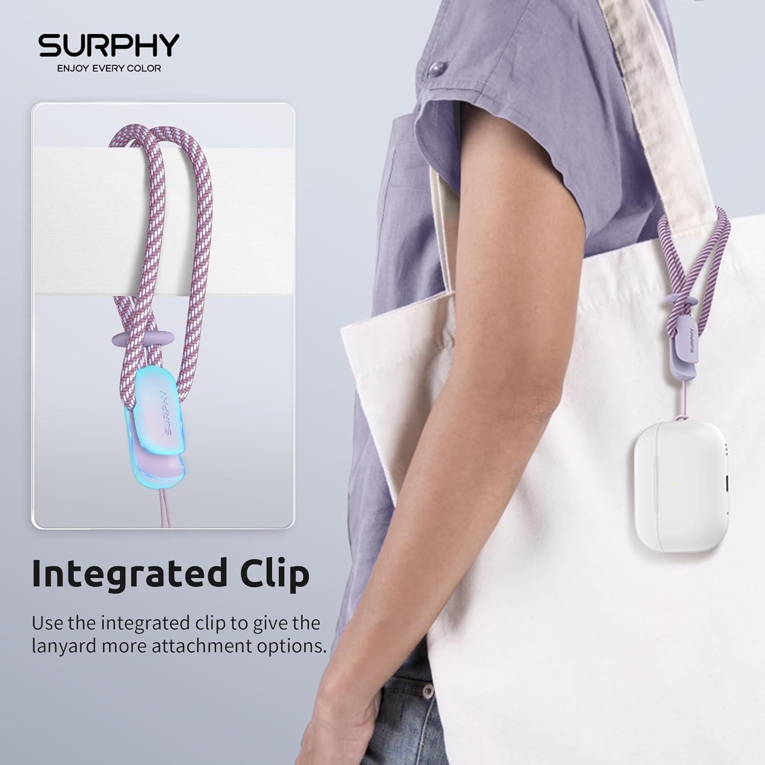Lanyard SURPHY 2 Pack Correa de Muñeca Lila y Gris