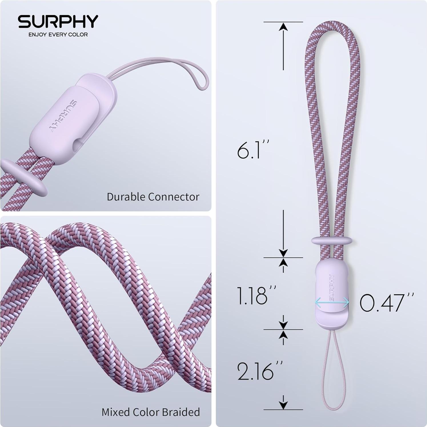 Lanyard SURPHY 2 Pack Correa de Muñeca Lila y Gris