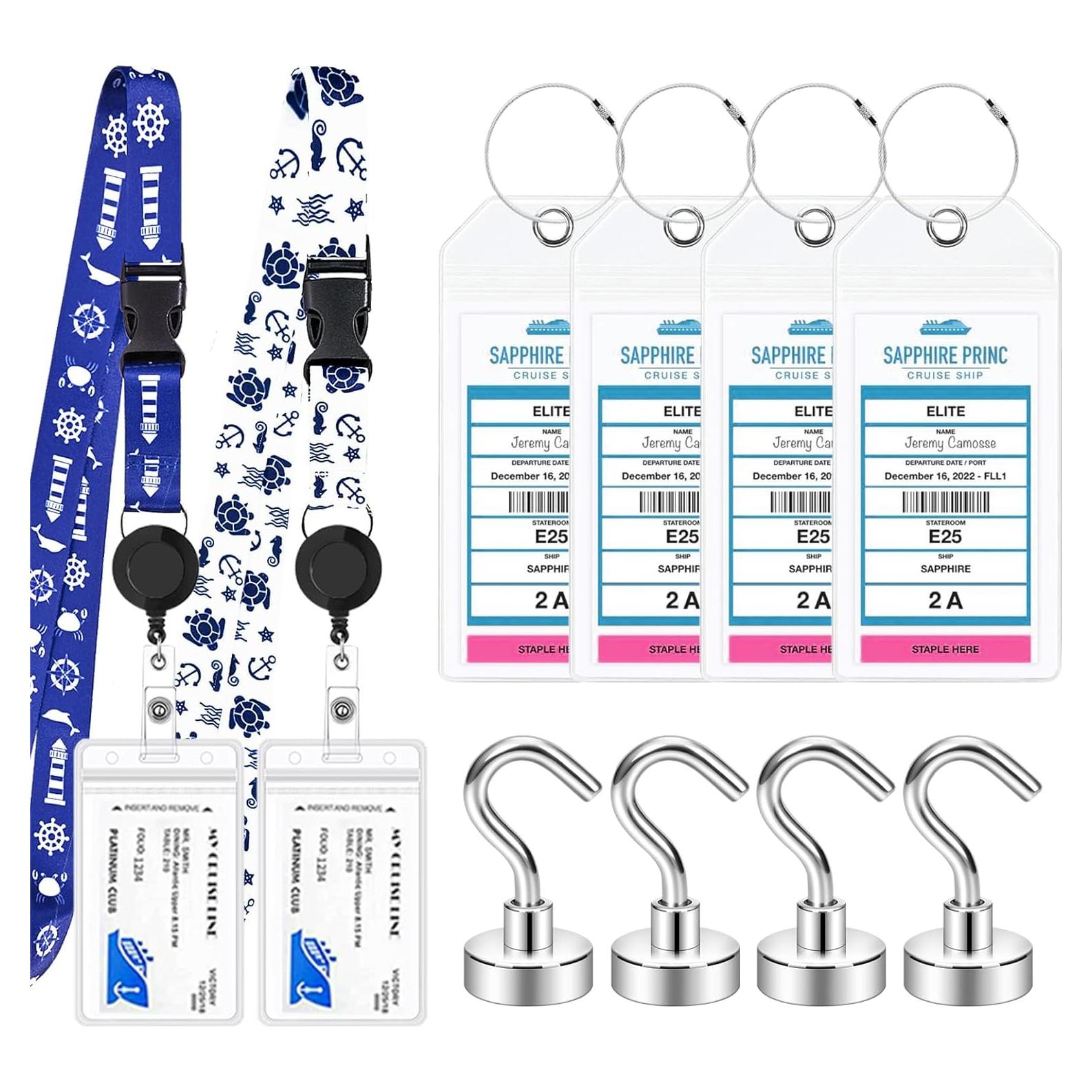 Kit Esenciales para Cruceros ZYTONGMAO - 4 Soportes + 2 Cordones + 4 Ganchos