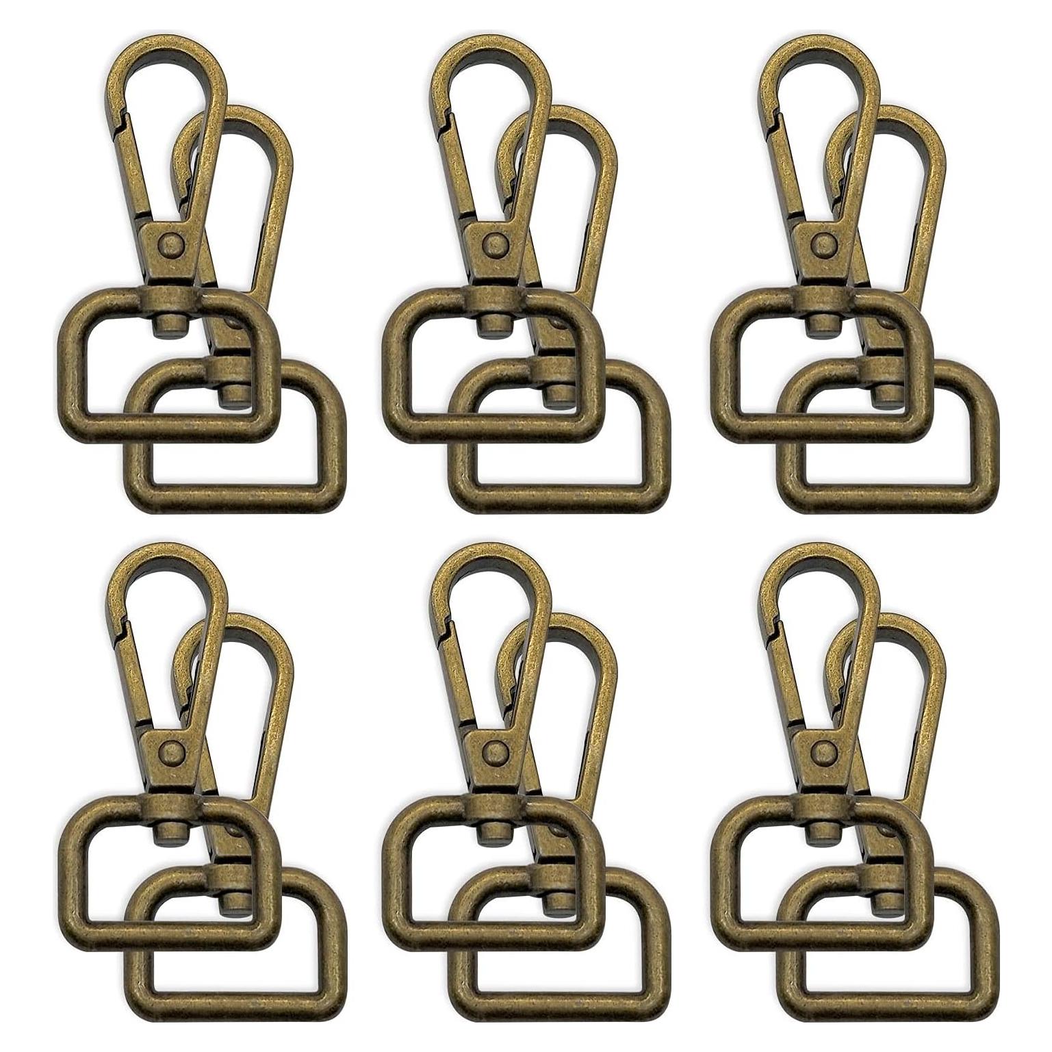 12 Ganchos Giratorios D Anillo Oubaka 48mm Bronce Antiguo