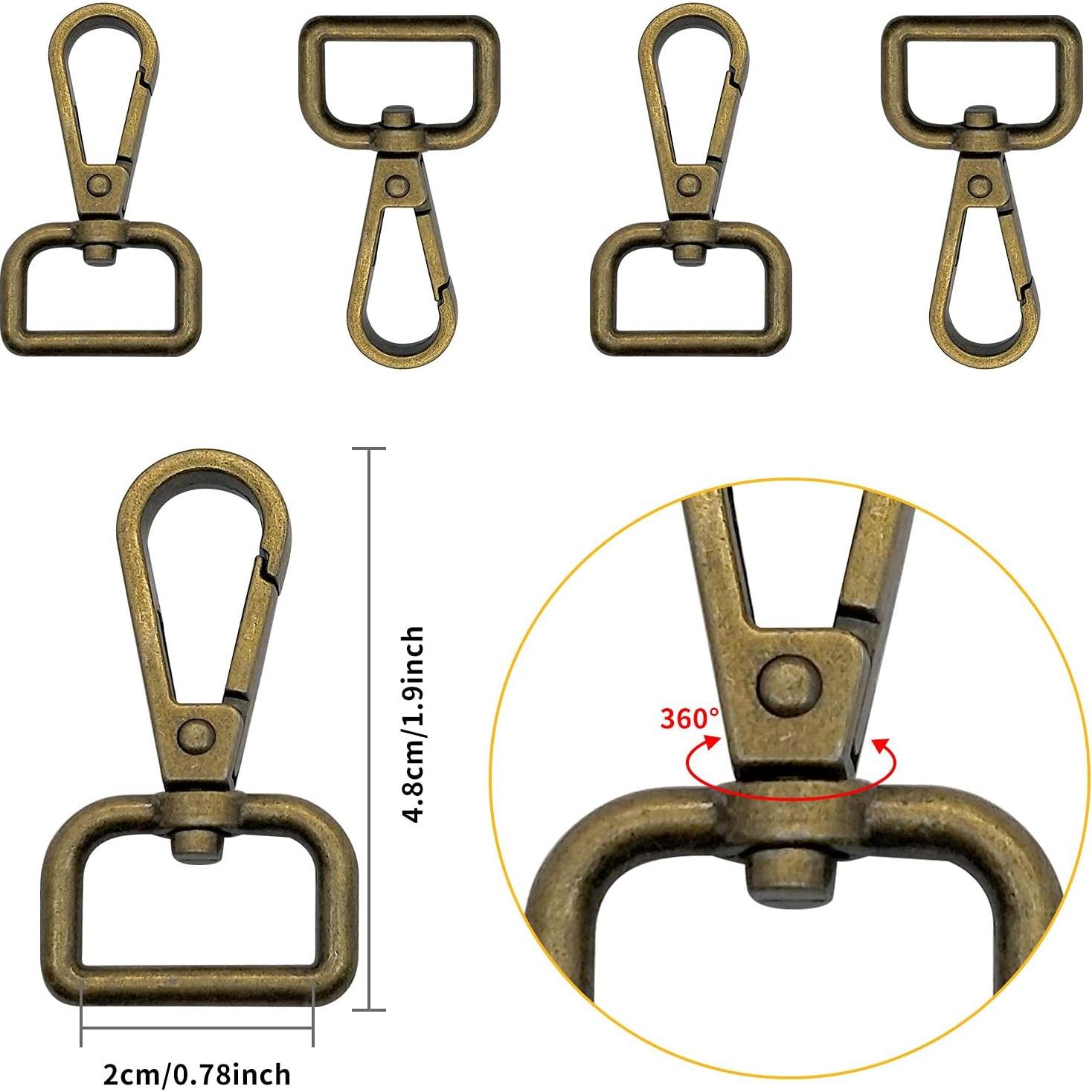 12 Ganchos Giratorios D Anillo Oubaka 48mm Bronce Antiguo