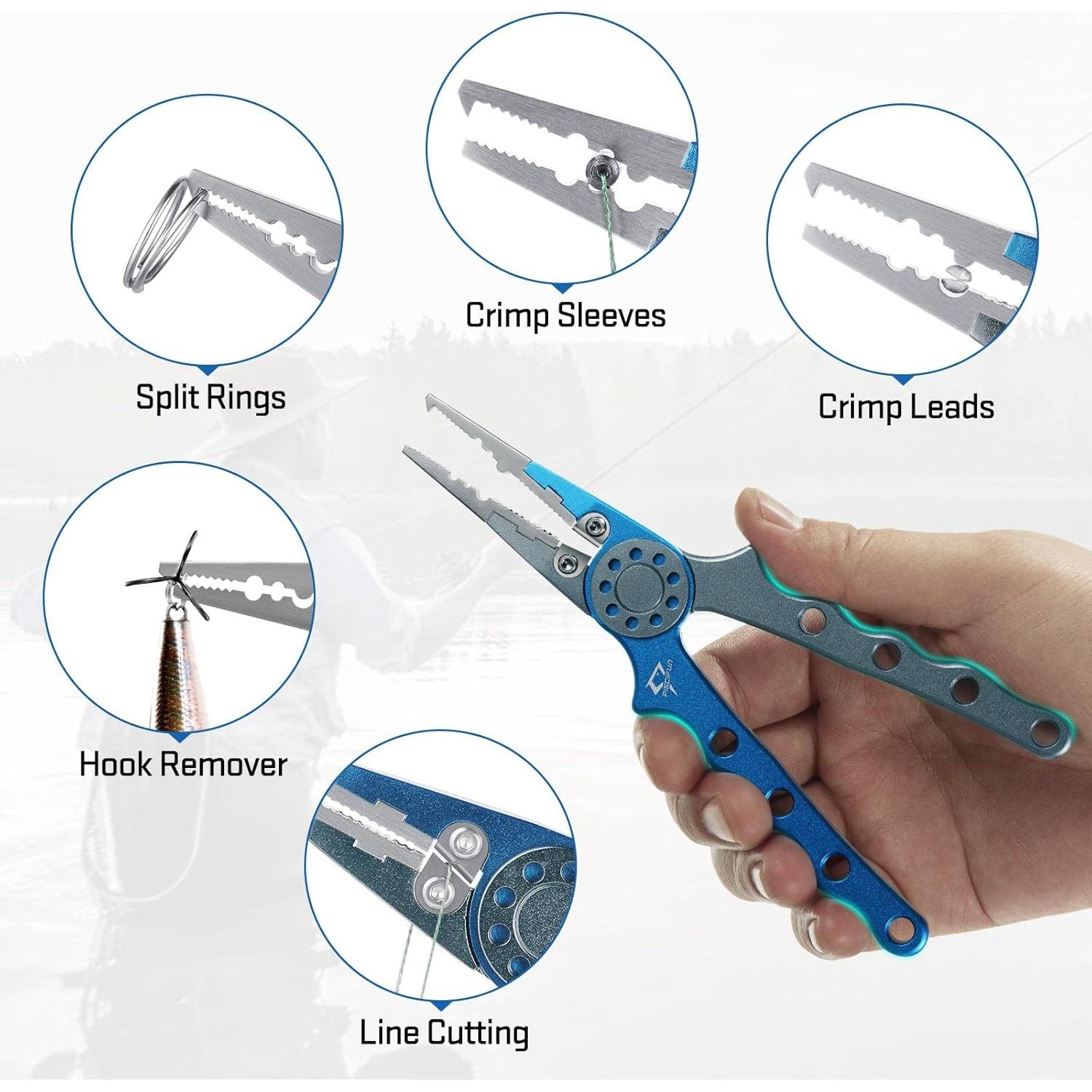 Pinzas de Pesca Piscifun de Aluminio Anticorrosión con Funda