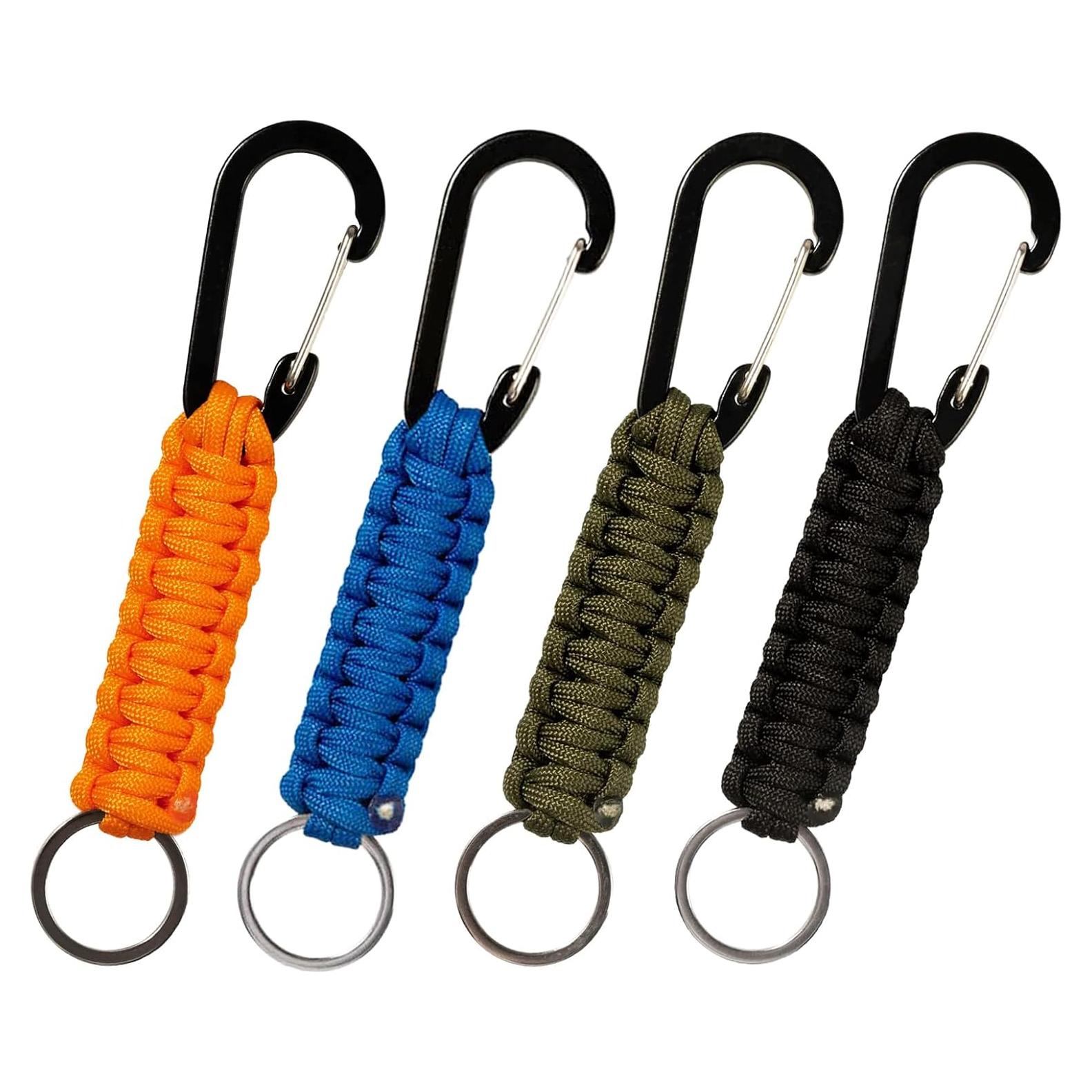 Juego de 4 llaveros con gancho de carabina Snmzlc 1.4m