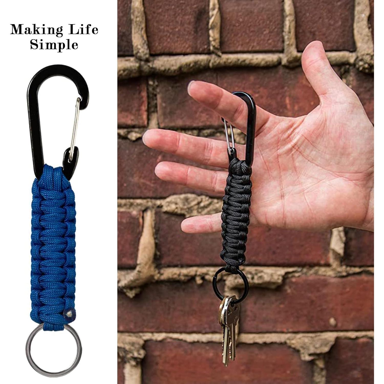 Juego de 4 llaveros con gancho de carabina Snmzlc 1.4m