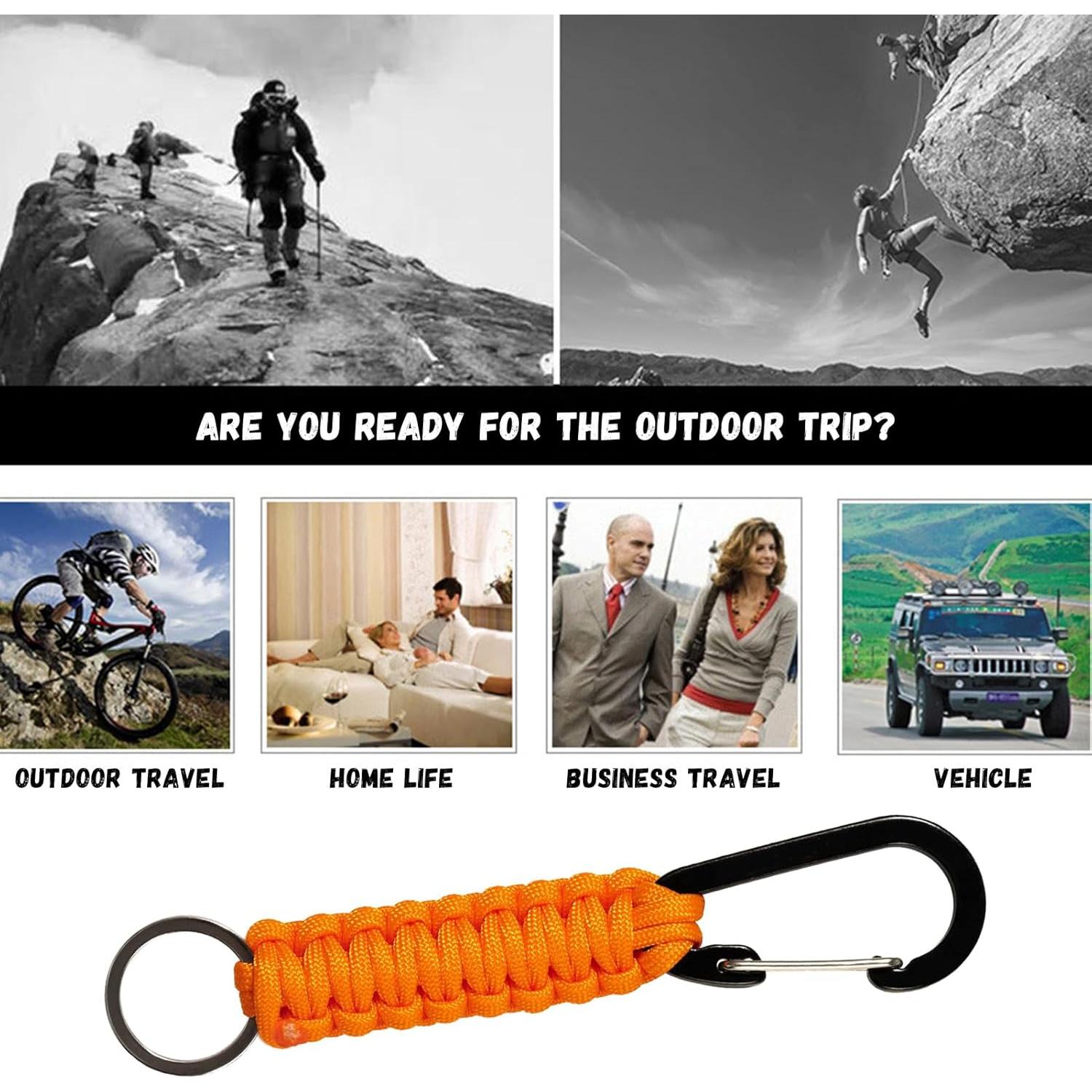 Juego de 4 llaveros con gancho de carabina Snmzlc 1.4m