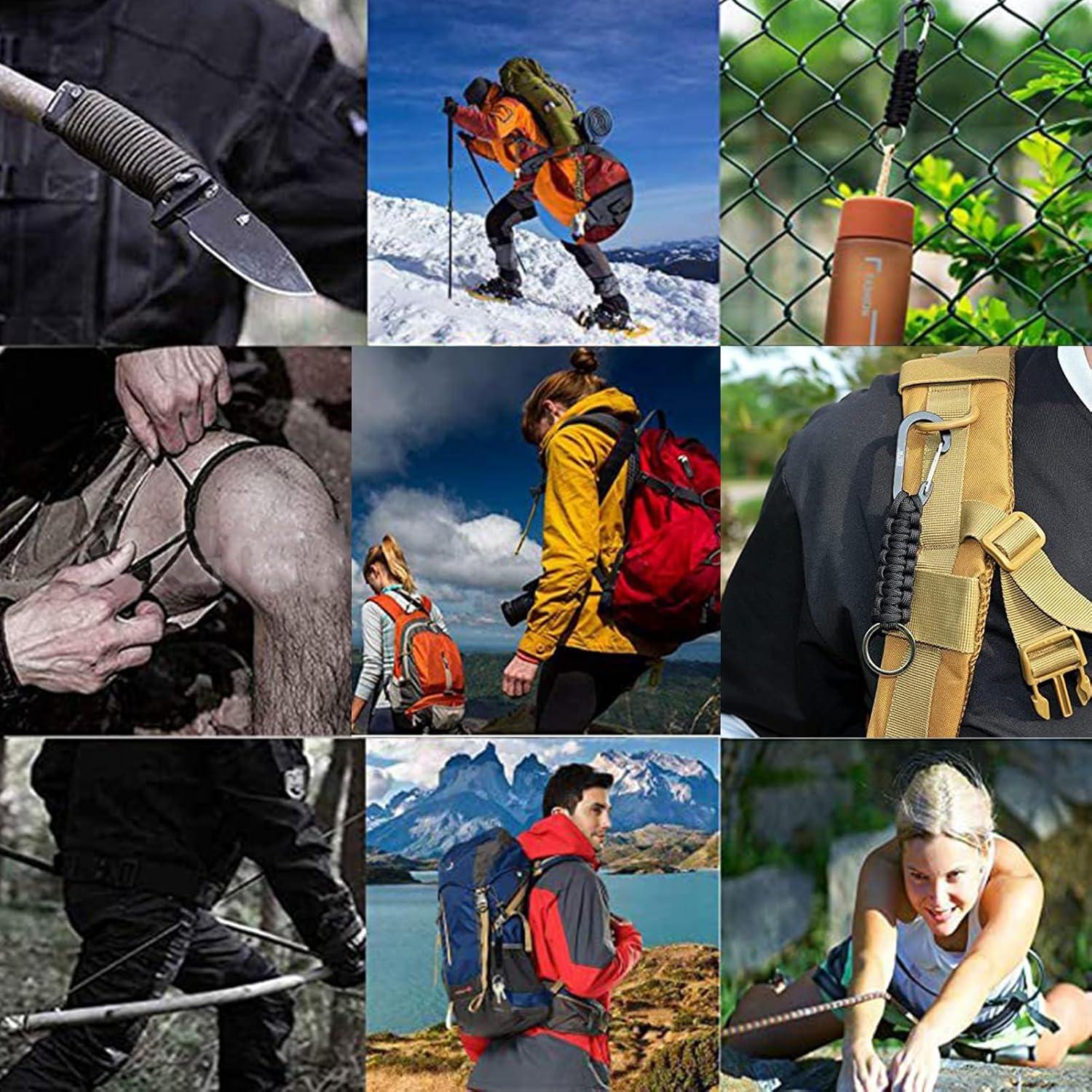 Juego de 4 llaveros con gancho de carabina Snmzlc 1.4m