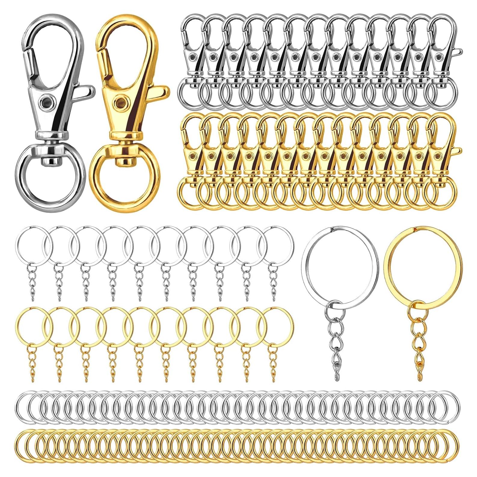 160 Ganchos Giratorios y Anillos para Llaves SOCNITC Metal