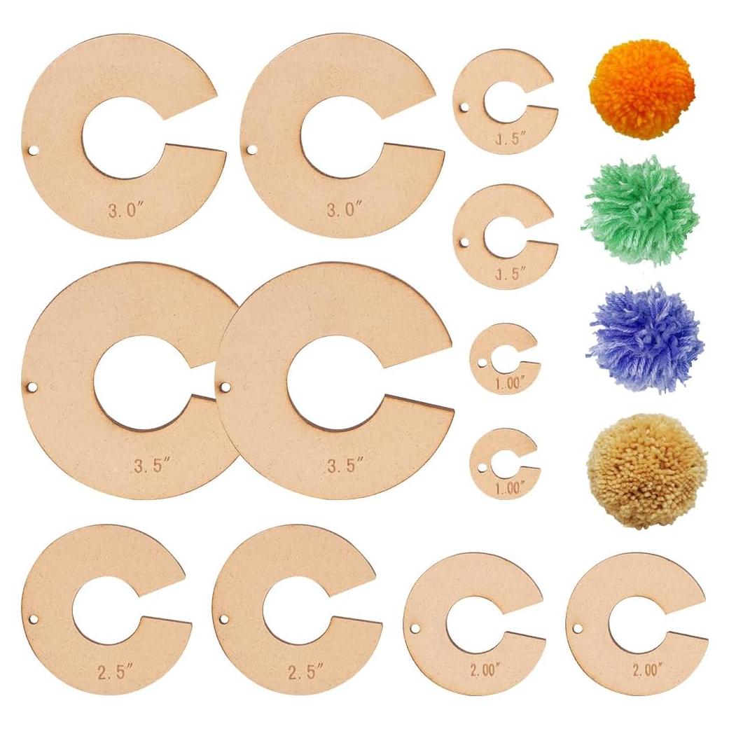 BENECREAT 12 Piezas Herramienta para Hacer Pompones de Madera