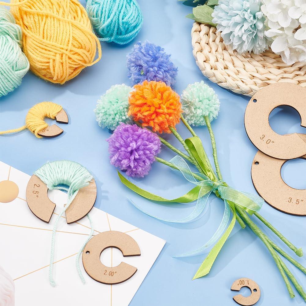 BENECREAT 12 Piezas Herramienta para Hacer Pompones de Madera