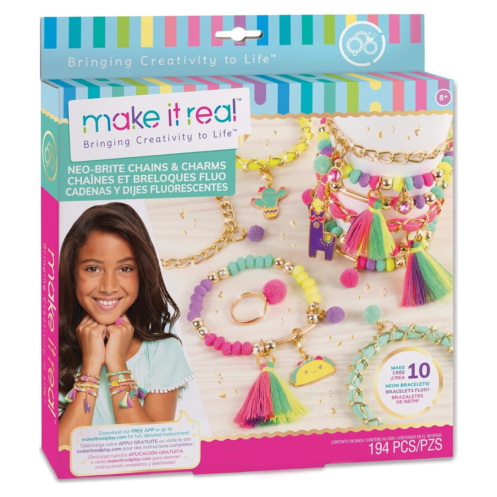 Kit de Pulseras DIY Hazlo Real Neo-Brite - 195 Piezas, 10 Pulseras