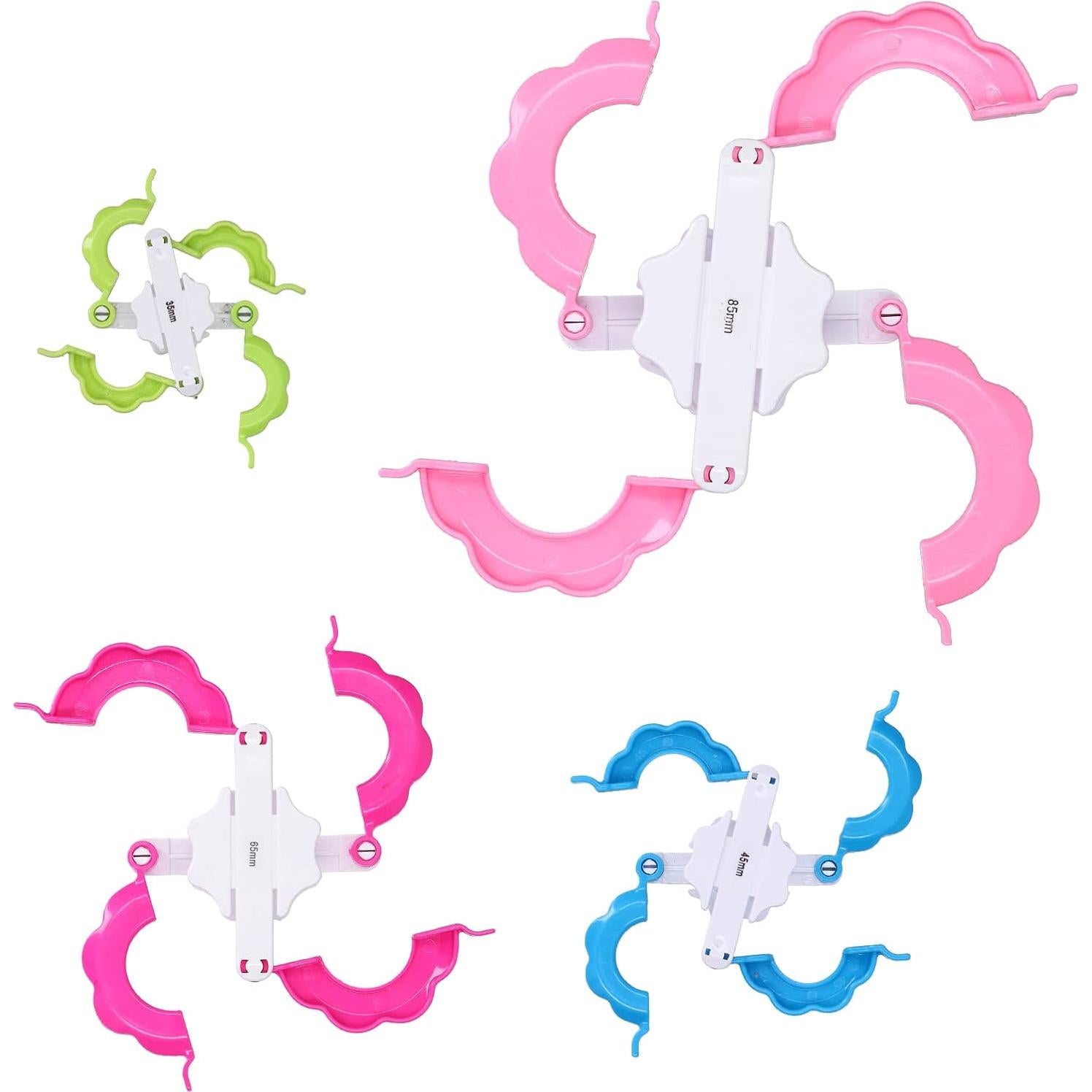 Juego de Fabricadores de Pom Poms Jwthee - 4 Tamaños de Plástico