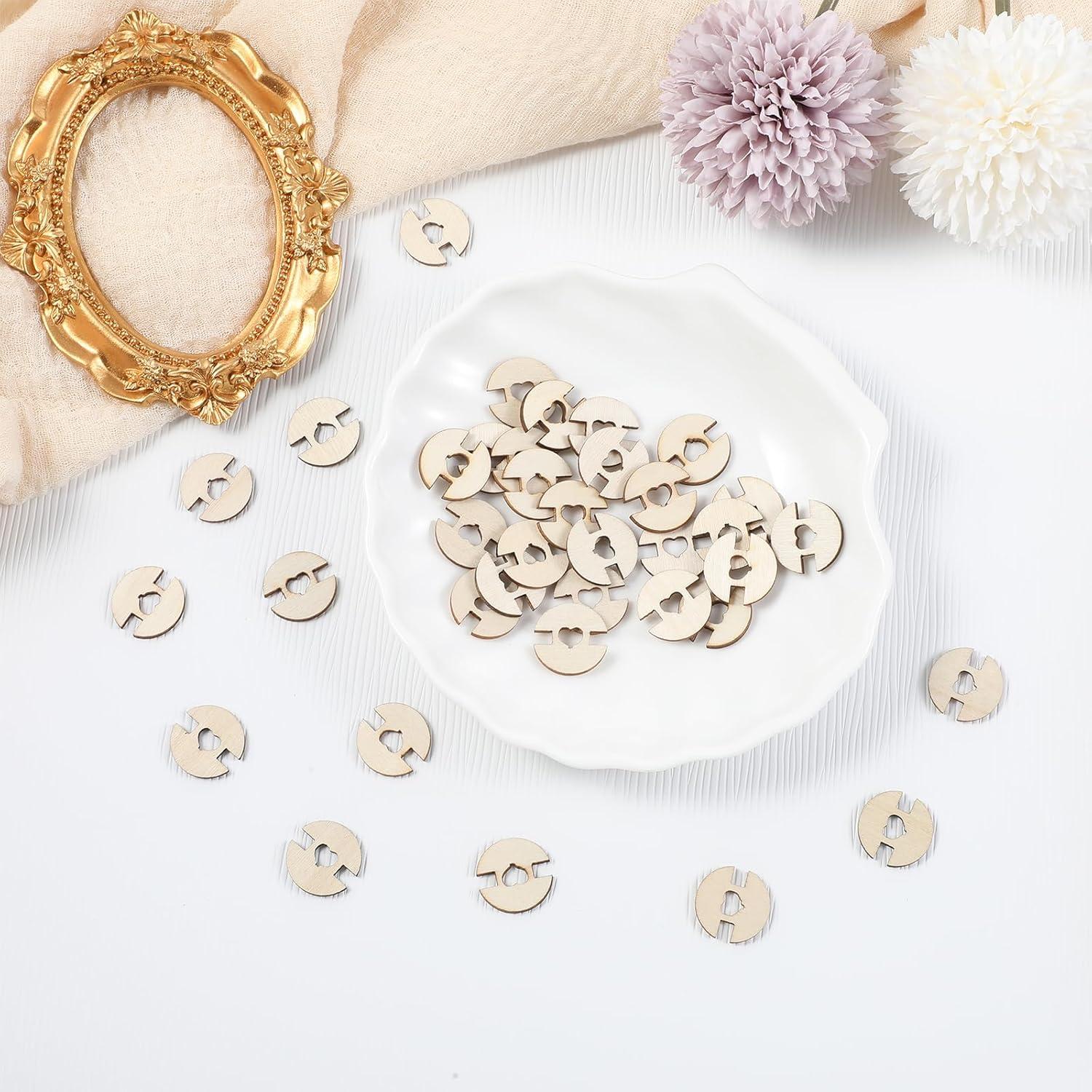 60 Botones Pom Pom de Madera Bremorou para Sombreros 2cm