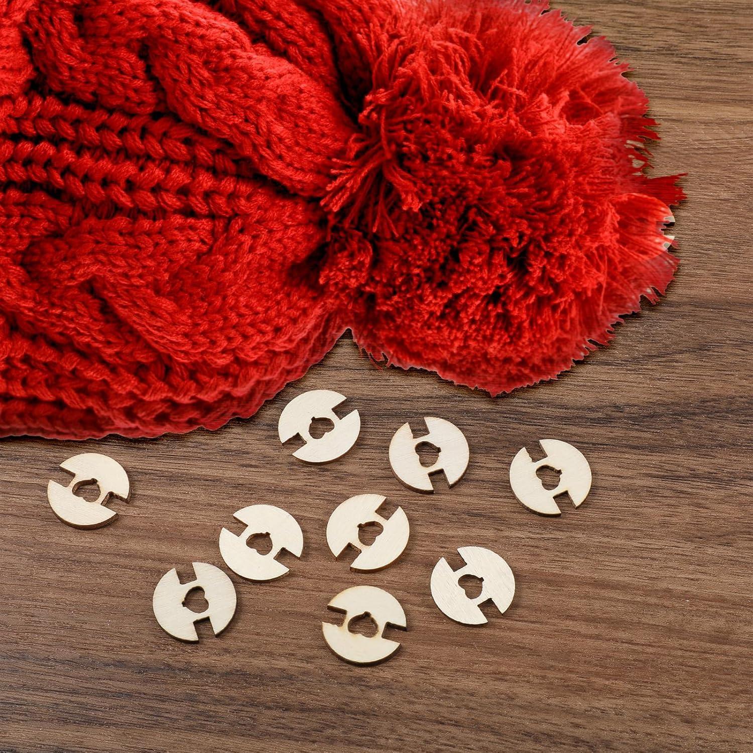 60 Botones Pom Pom de Madera Bremorou para Sombreros 2cm