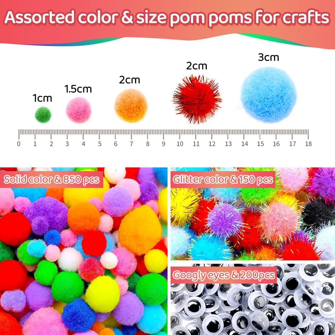 Pompones Multicolor Iooleem 1200pcs para Manualidades