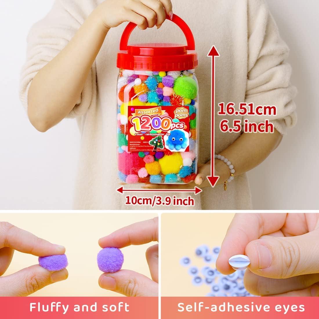 Pompones Multicolor Iooleem 1200pcs para Manualidades