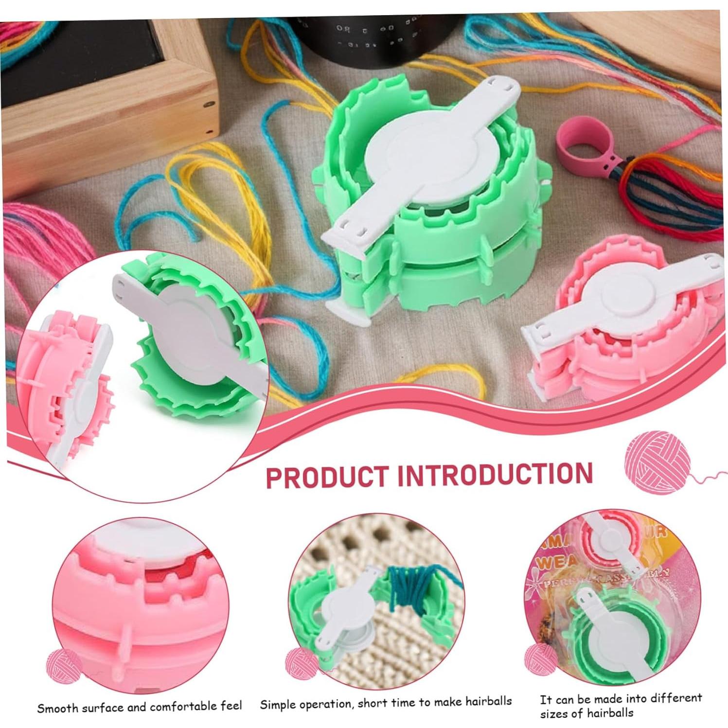 Hacedor de Pompones 2Pcs Pesoncarl - Pequeño y Grande