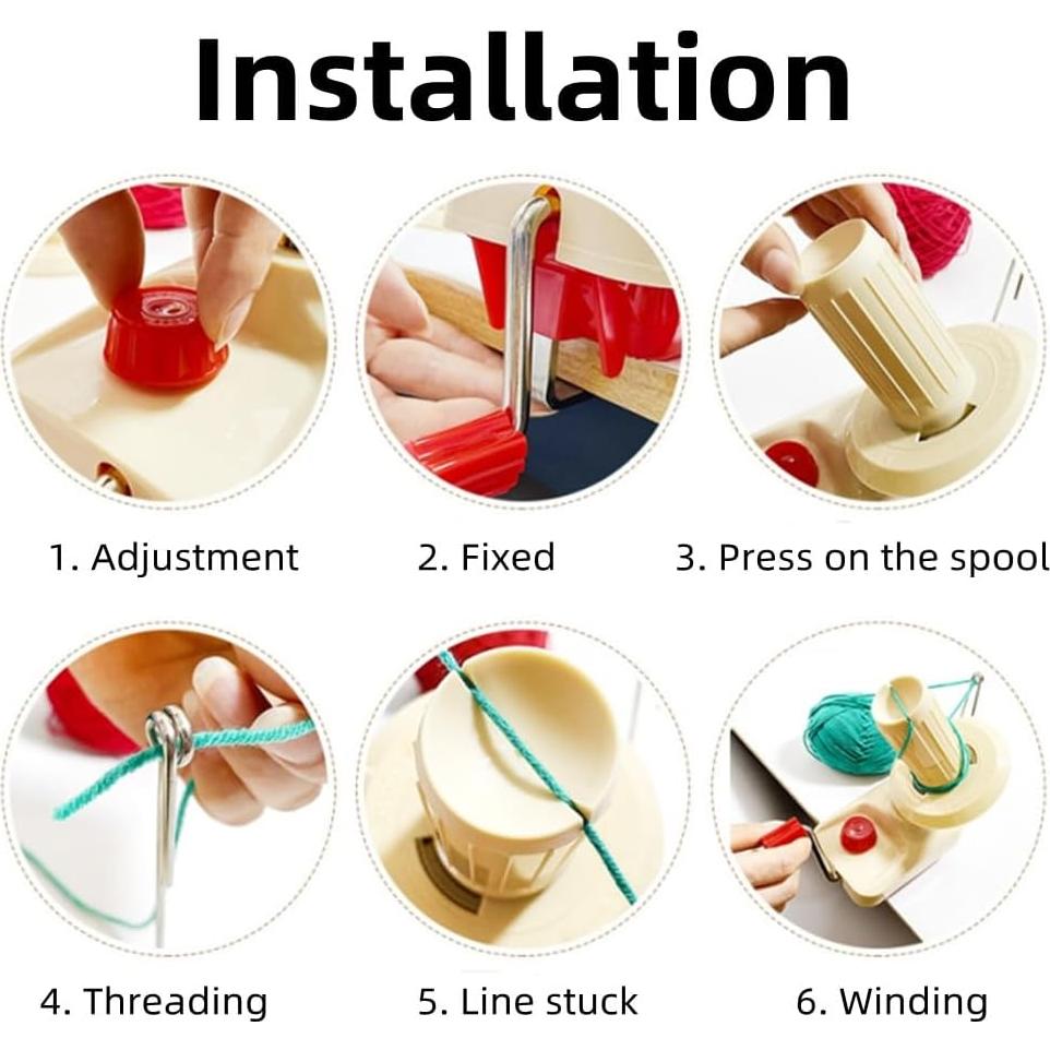 Enrollador de Ovillos Ayasee con Hacedores de Pompones y Tijeras