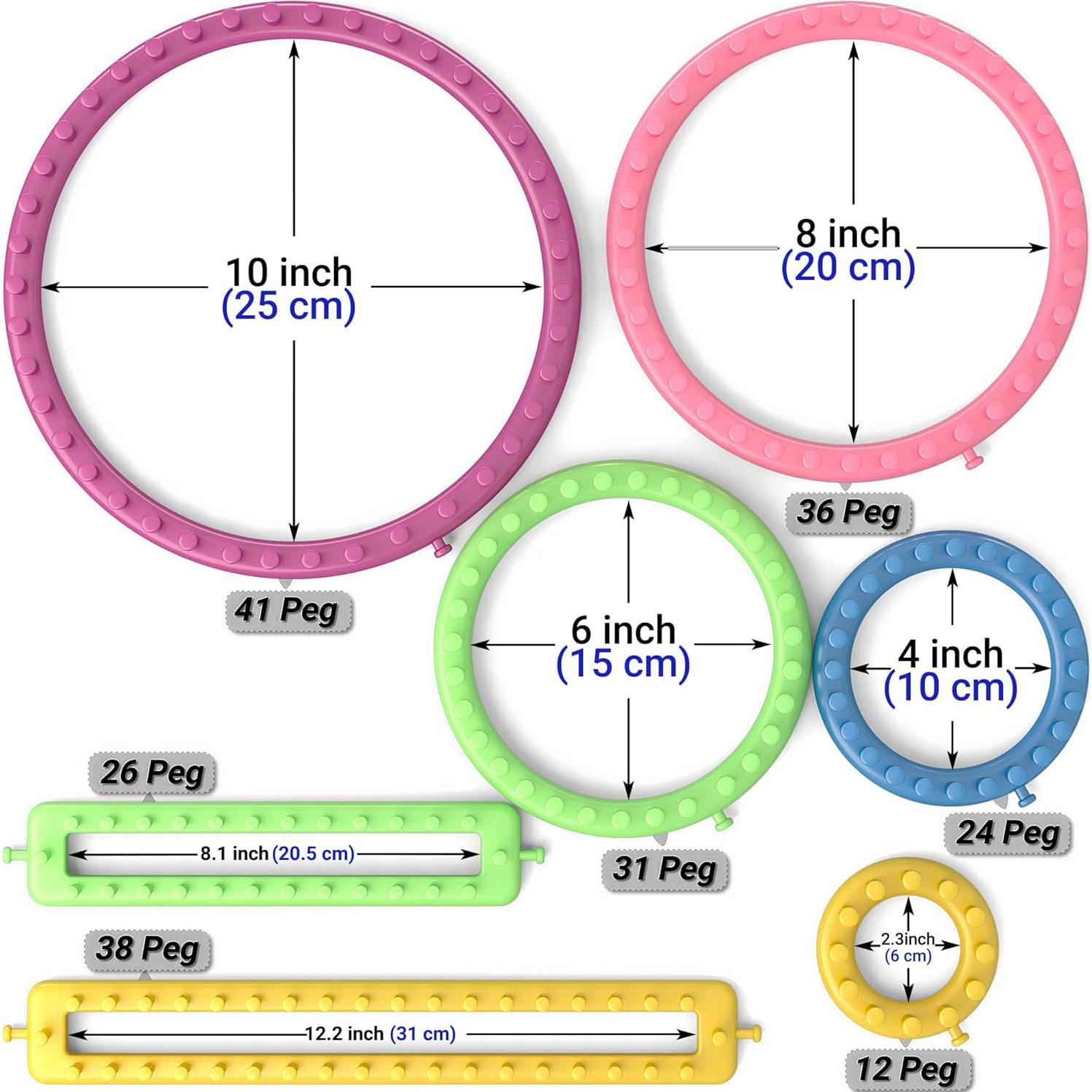 Kit de Telar de Tejido READAEER - 5 Redondos y 2 Rectangulares