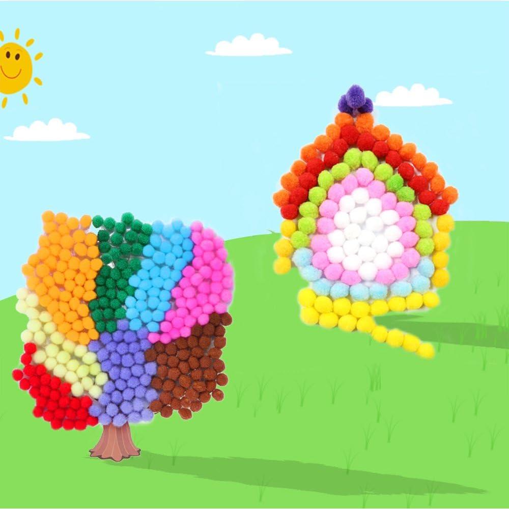 Pompones Multicolor Caydo 400 Piezas 2.5 cm para Manualidades