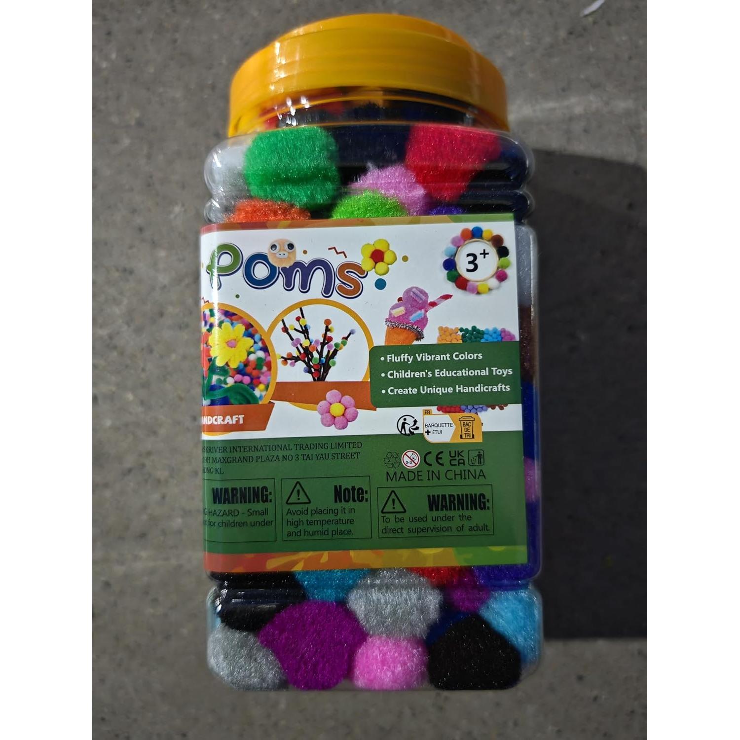 Pompones Multicolor Caydo 400 Piezas 2.5 cm para Manualidades
