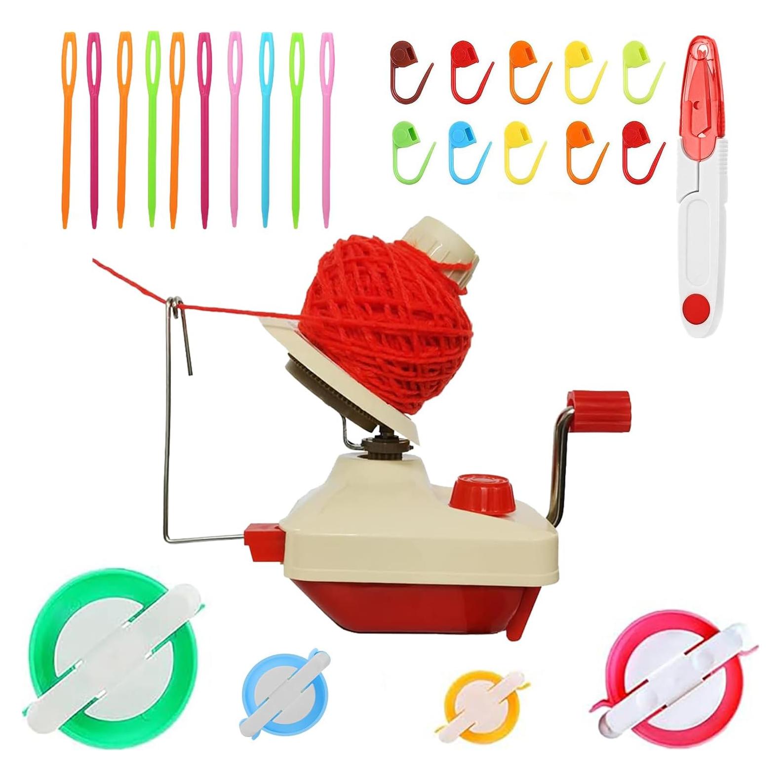 Enrollador de Ovillos Knewmart con Tijeras y Agujas - 26 Piezas