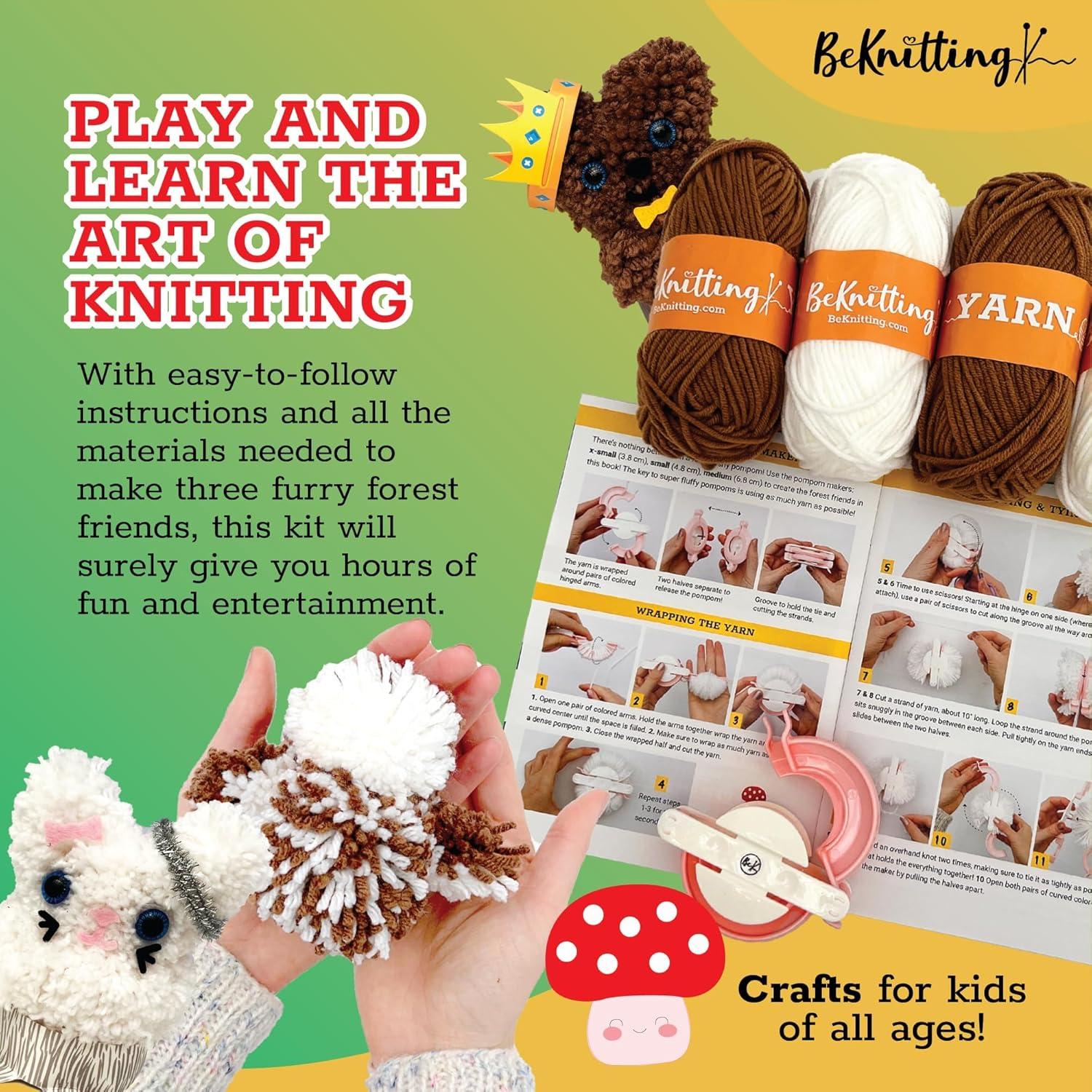 Kit de Manualidades BeKnitting para Hacer Pompones - 31 Piezas