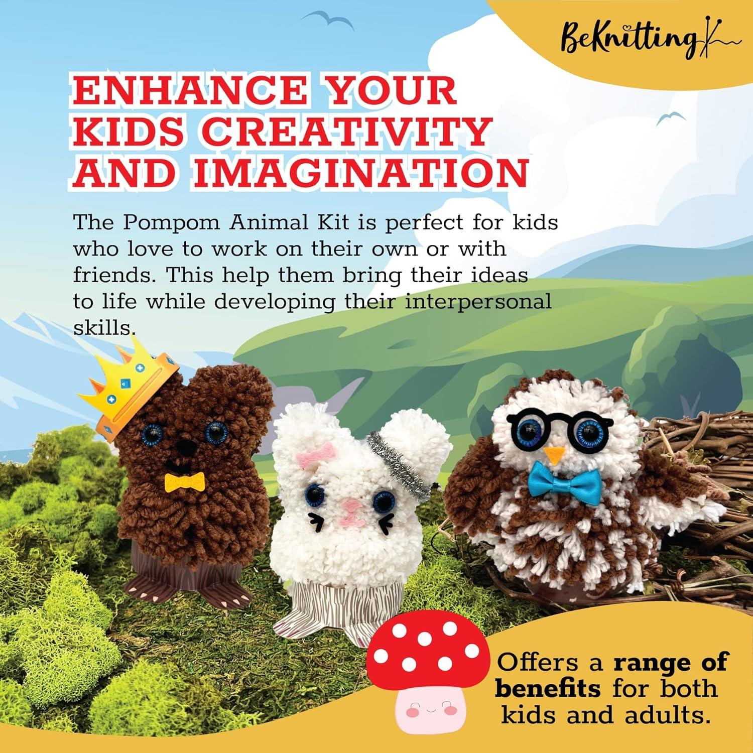 Kit de Manualidades BeKnitting para Hacer Pompones - 31 Piezas