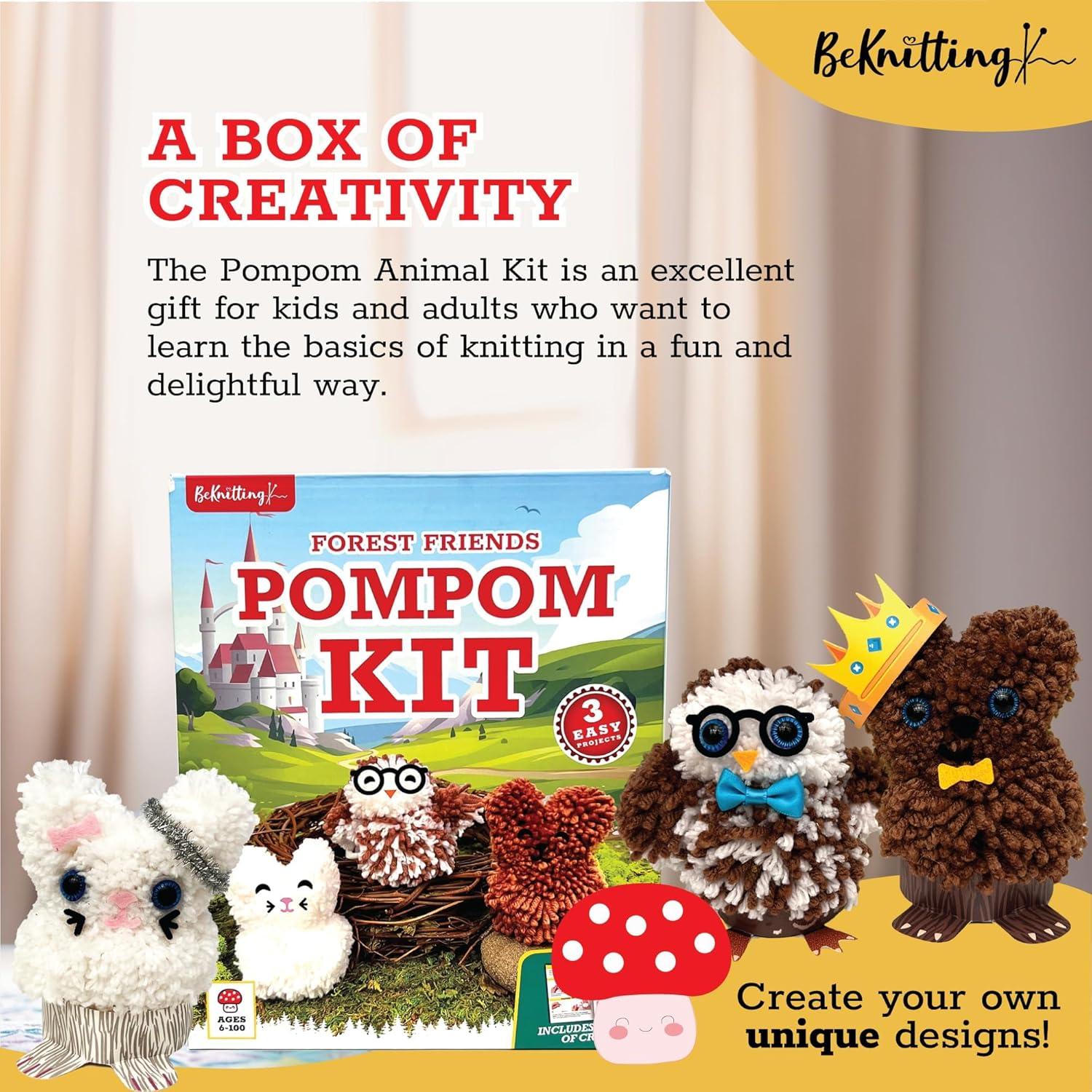 Kit de Manualidades BeKnitting para Hacer Pompones - 31 Piezas