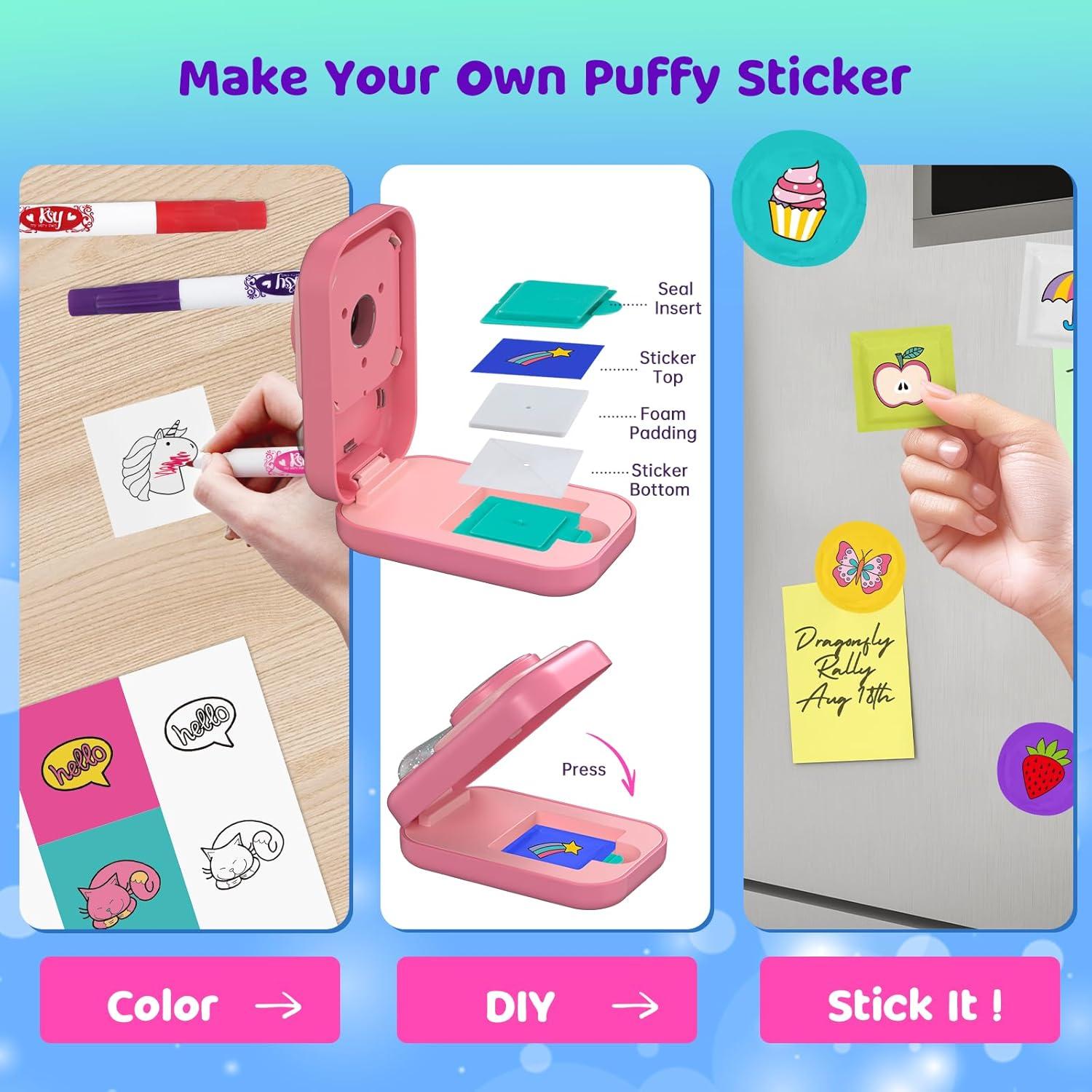 Kit de Stickers Puffy 3D Hewaurorion - 60 Piezas para Niños