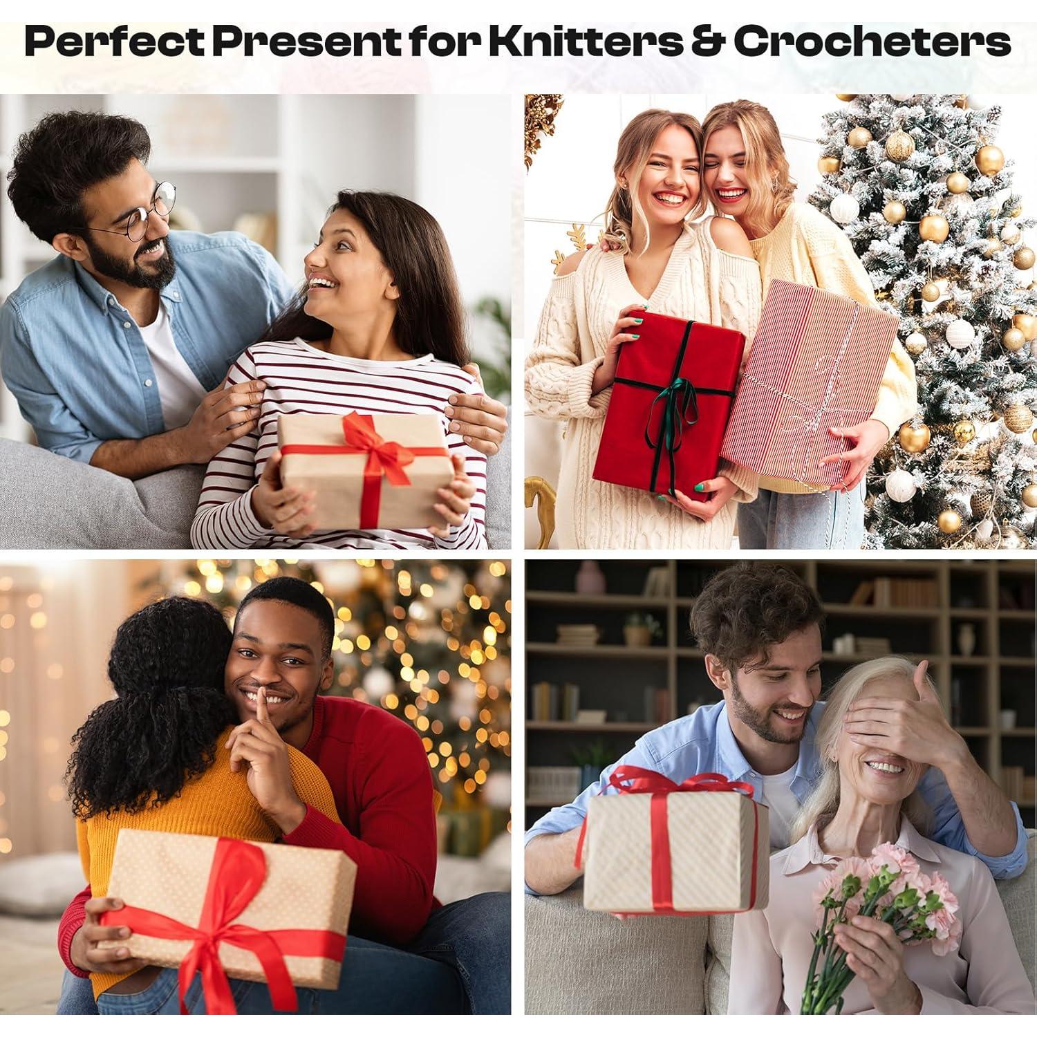 Kit de Enrollador de Hilo Eléctrico Caydo con Ganchillos y Pompones