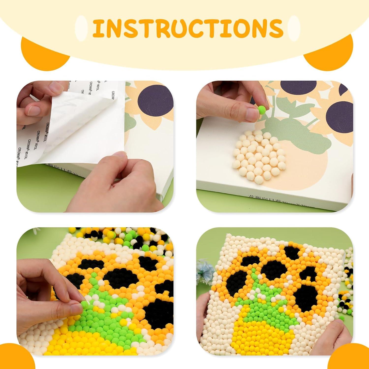 Kit de Pintura con Pom Poms Veroave Girasol 385 Piezas