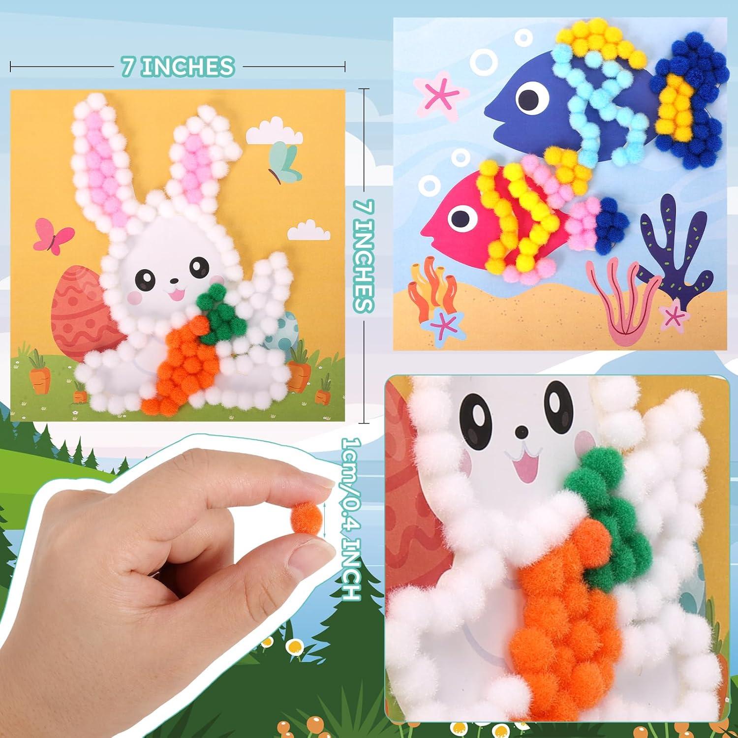 Kit de Manualidades Pom Poms iCraftine para Niños 2-6 Años