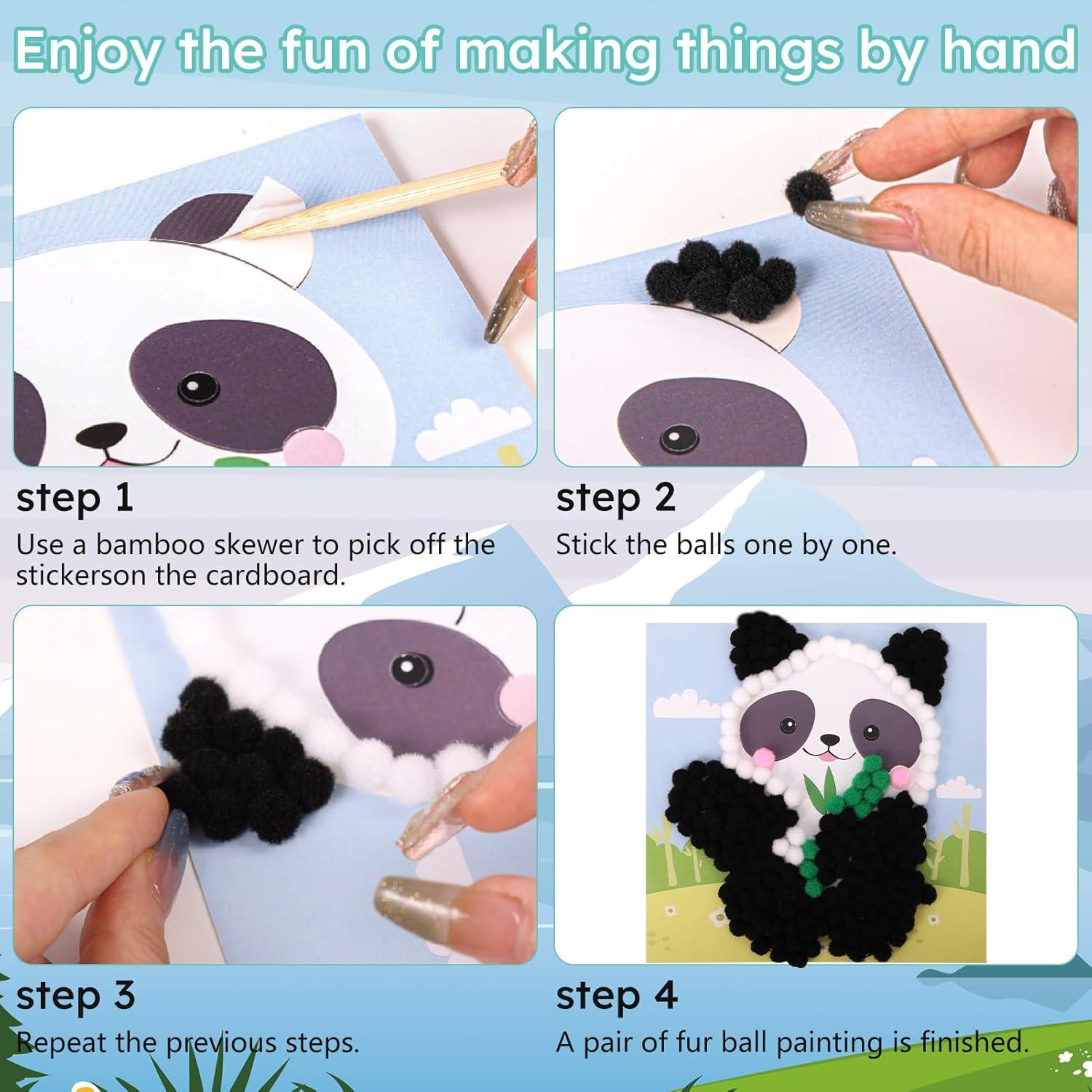 Kit de Manualidades Pom Poms iCraftine para Niños 2-6 Años