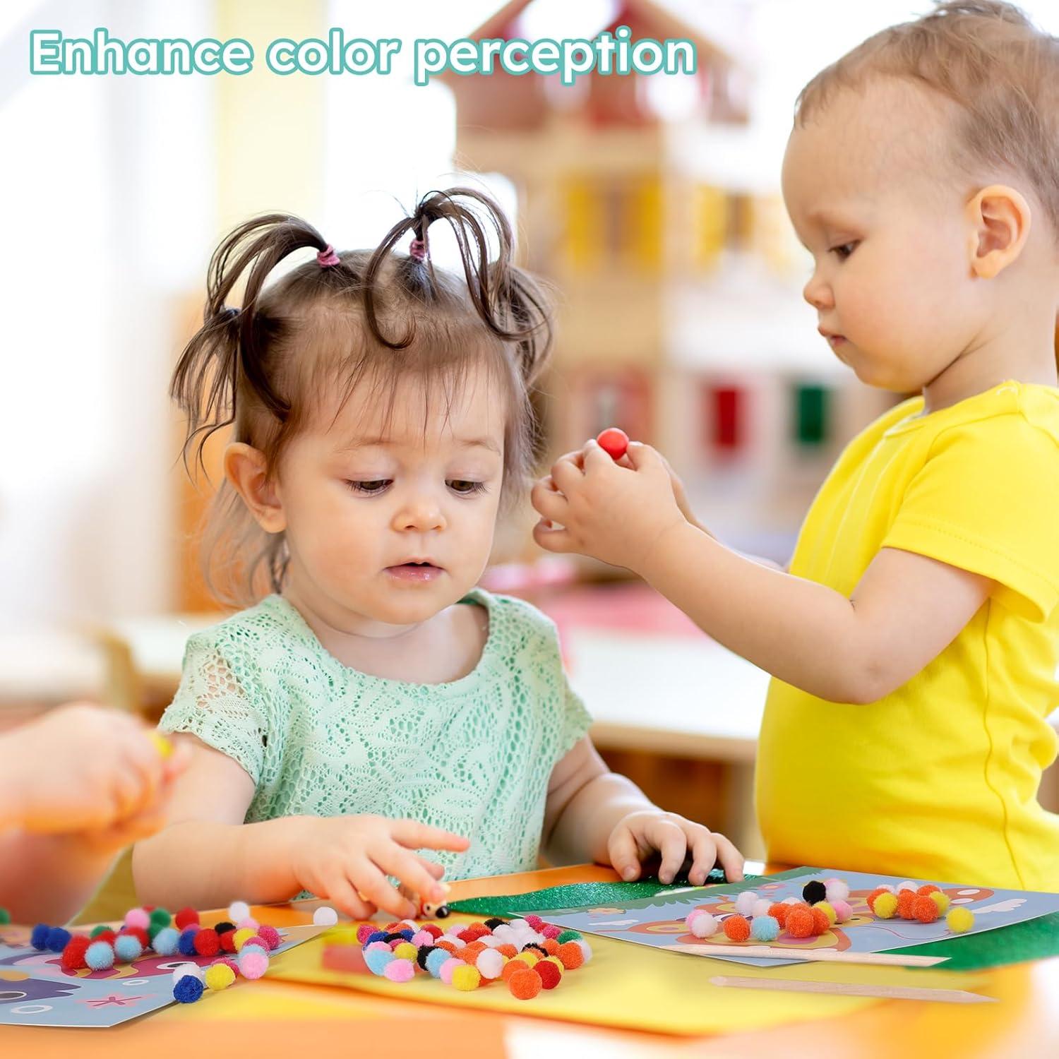 Kit de Manualidades Pom Poms iCraftine para Niños 2-6 Años