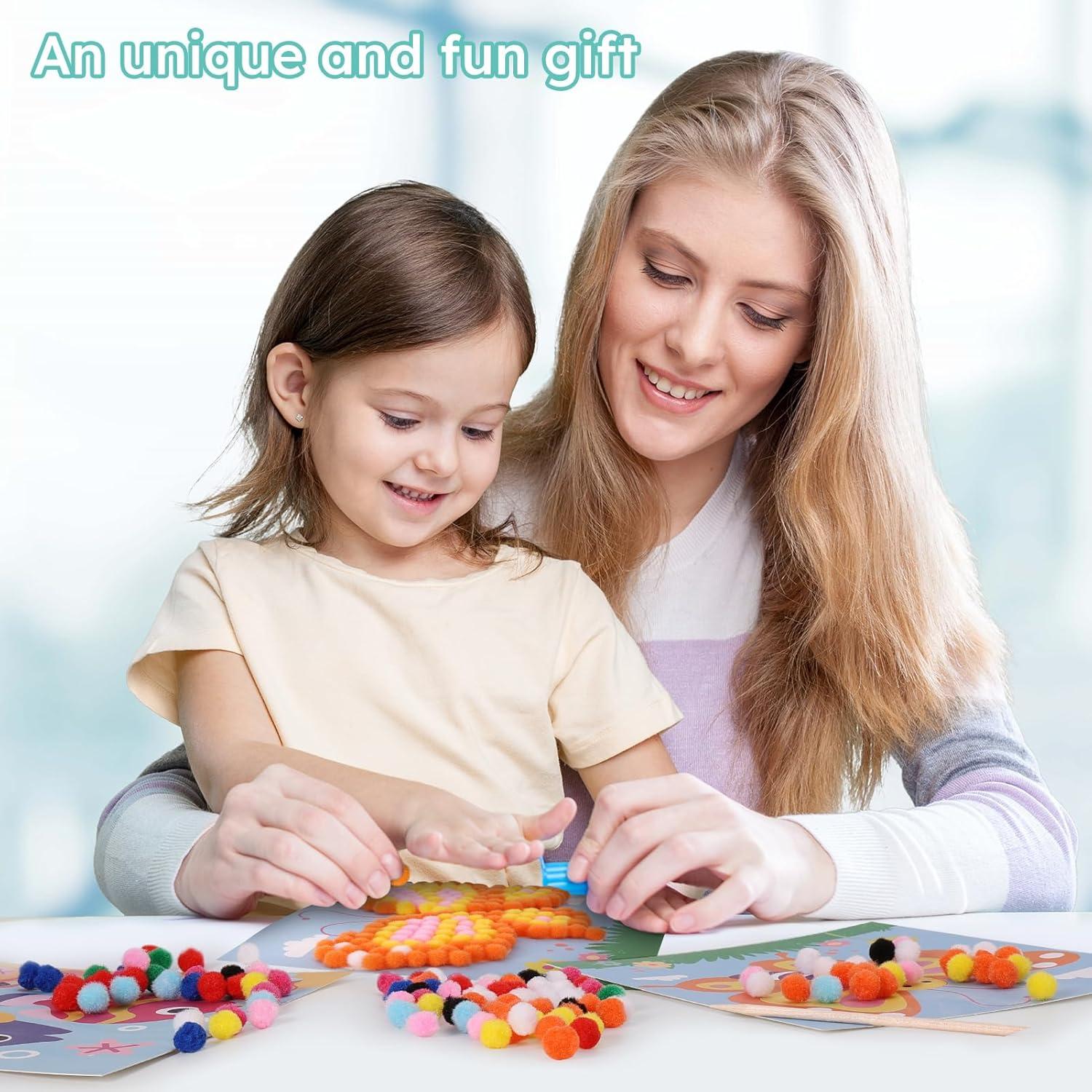 Kit de Manualidades Pom Poms iCraftine para Niños 2-6 Años