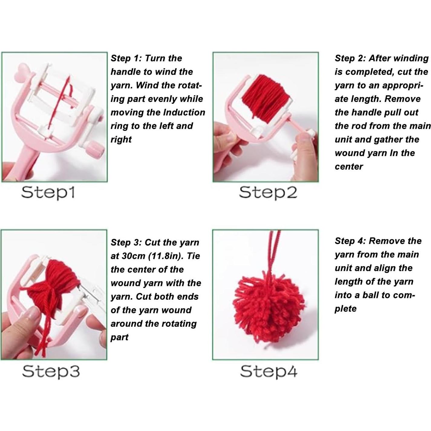 Devanador de Hilo Manual Culnflun - Hacedor de Borlas Rosa 13x16cm