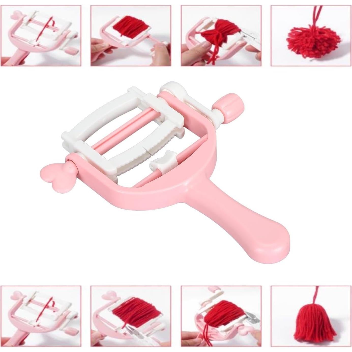 Devanador de Hilo Manual Culnflun - Hacedor de Borlas Rosa 13x16cm