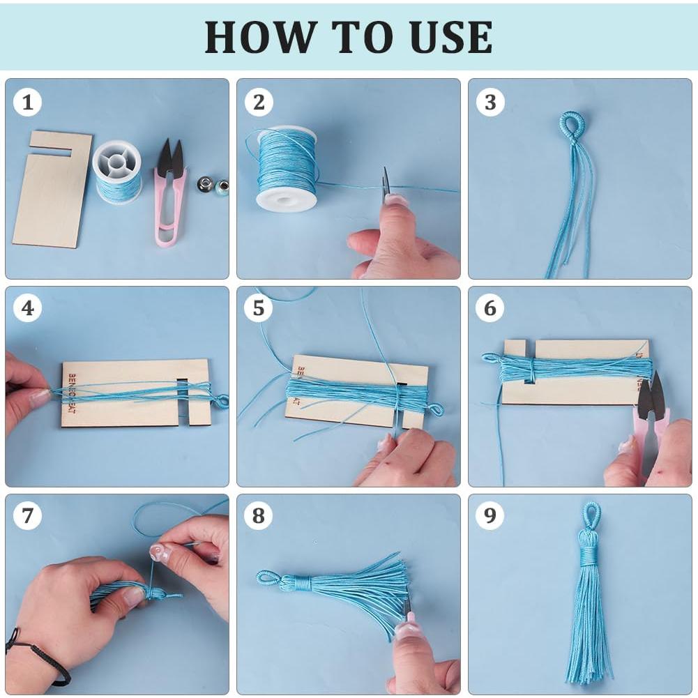 Fabricador de Borlas de Madera BENECREAT - 10 Piezas, 5 Tamaños