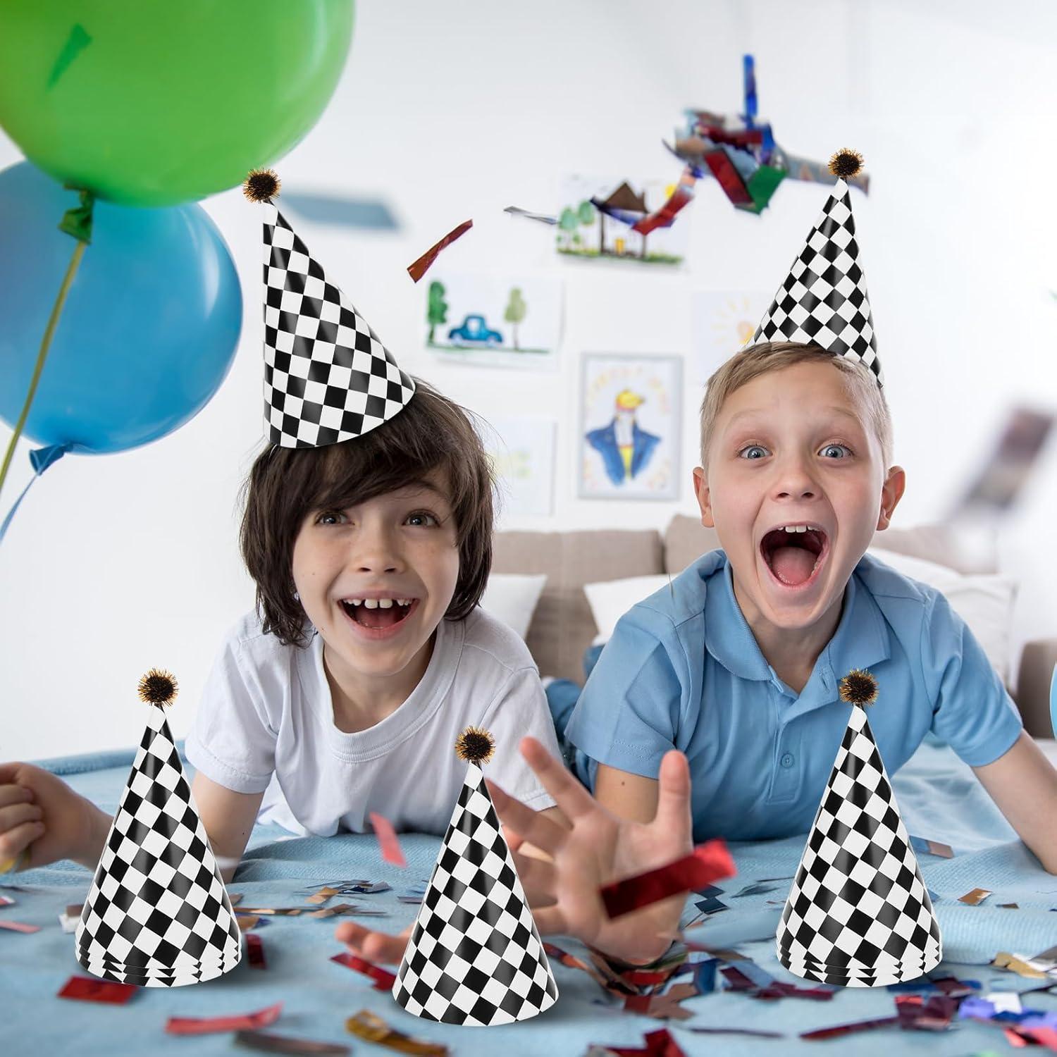 72 Pcs Sombreros de Fiesta de Cumpleaños Temática de Carreras