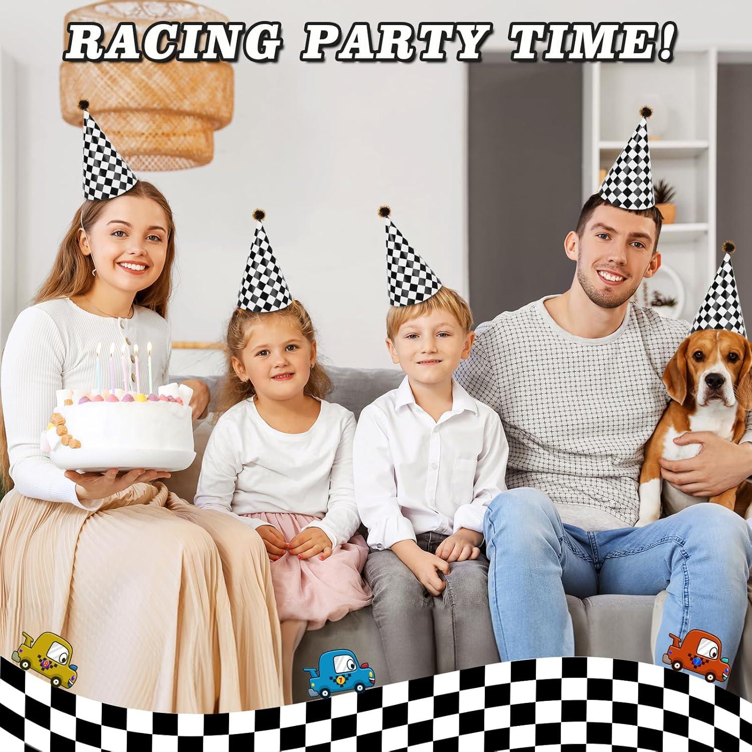 72 Pcs Sombreros de Fiesta de Cumpleaños Temática de Carreras