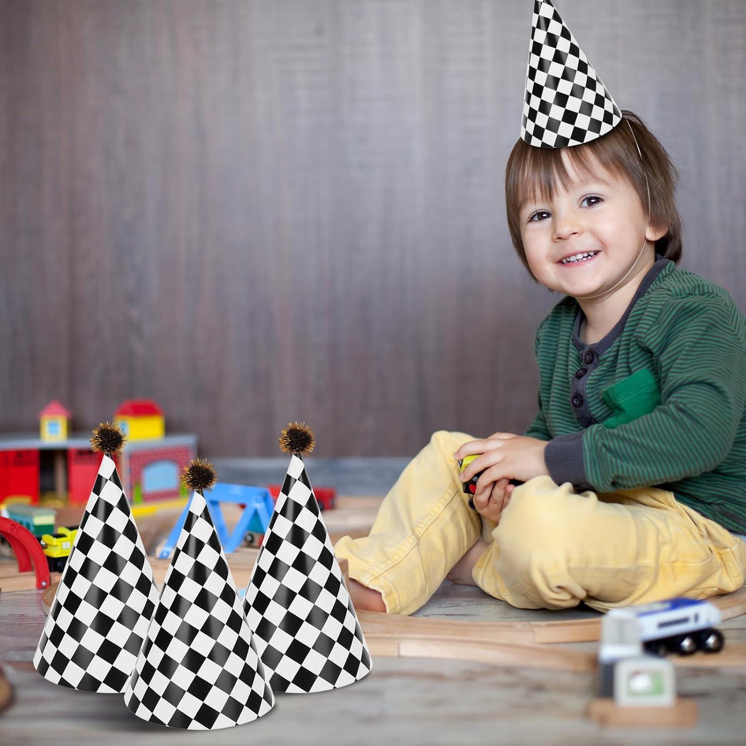 72 Pcs Sombreros de Fiesta de Cumpleaños Temática de Carreras