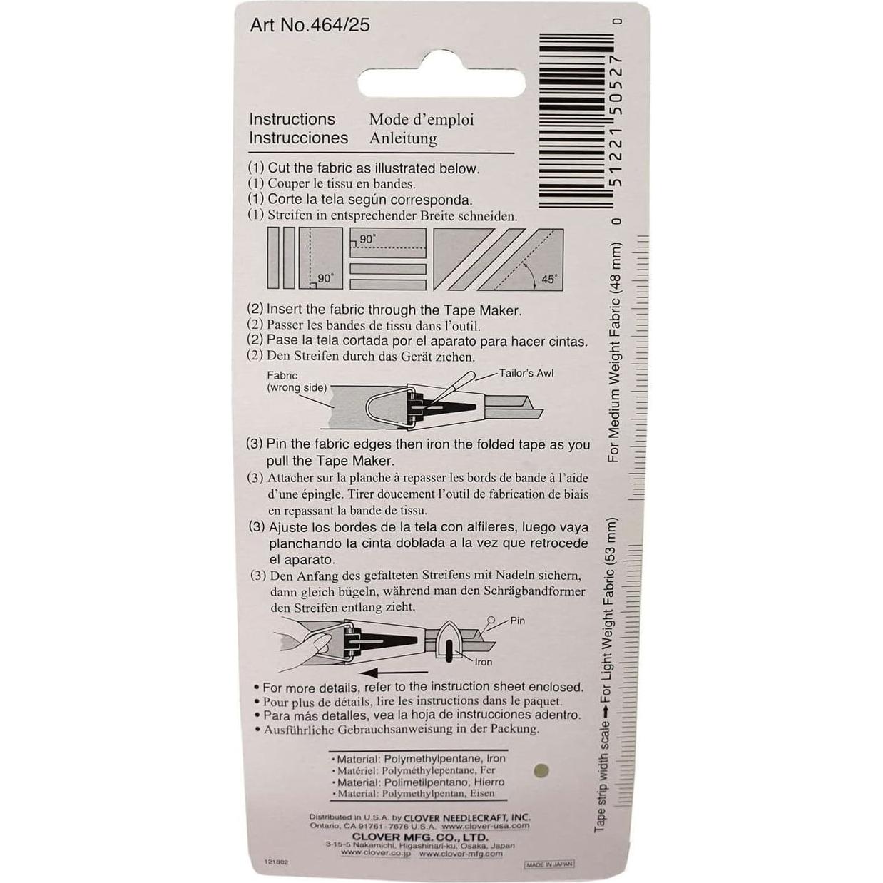 Fabricador de Cinta de Bies Clover 464/25 2.5 cm