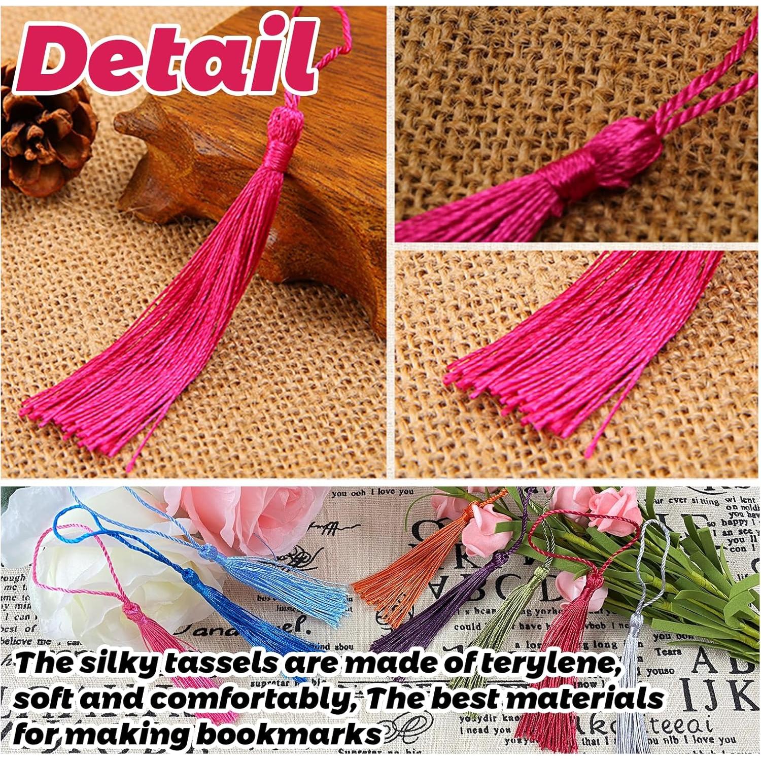 MUXGOA 154 Piezas Borlas de Seda para Manualidades Multicolor